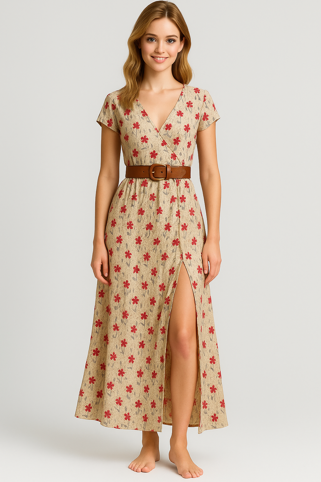 Nelle | Abito Lungo Elegante Estivo Femminile - - abito con cintura elastica abito fluido femminile abito ideale per eventi estivi abito leggero e traspirante abito lungo estivo dress comfortevole fashion estate 2023 stile bohémien estivo vestito bohémien vestito senza maniche - Concept Palermo
