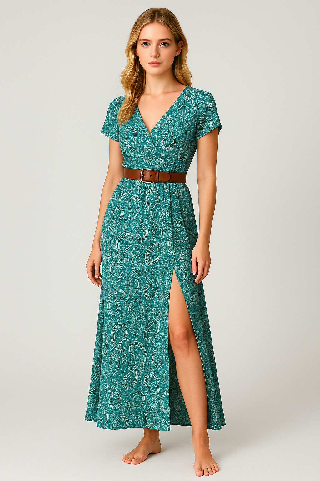 Nelle | Abito Lungo Elegante Estivo Femminile - - abito con cintura elastica abito fluido femminile abito ideale per eventi estivi abito leggero e traspirante abito lungo estivo dress comfortevole fashion estate 2023 stile bohémien estivo vestito bohémien vestito senza maniche - Concept Palermo