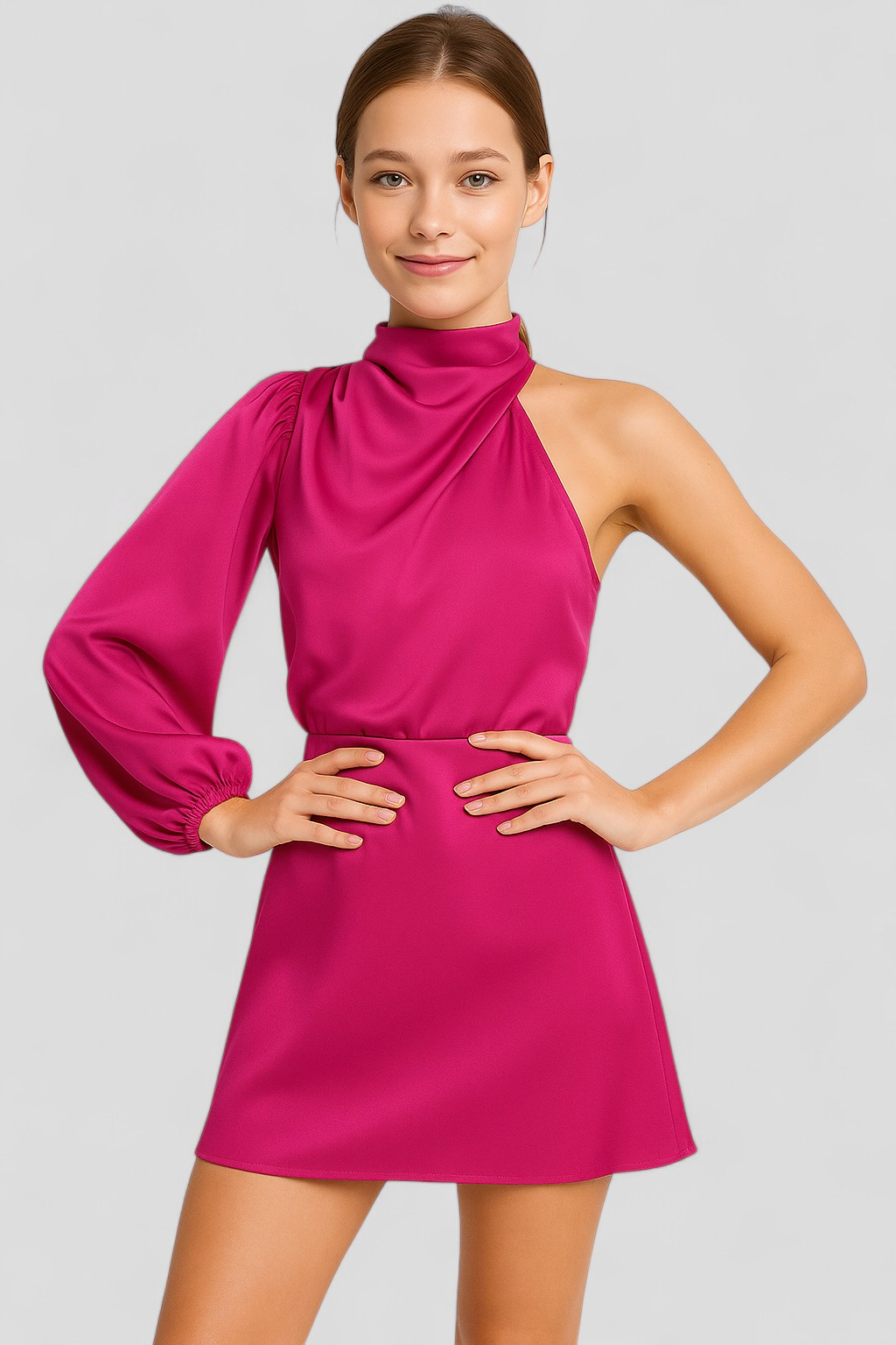 Merzia | Abito monospalla in poliestere – Eleganza con un tocco moderno - - AI Dresses Sale - Concept Palermo