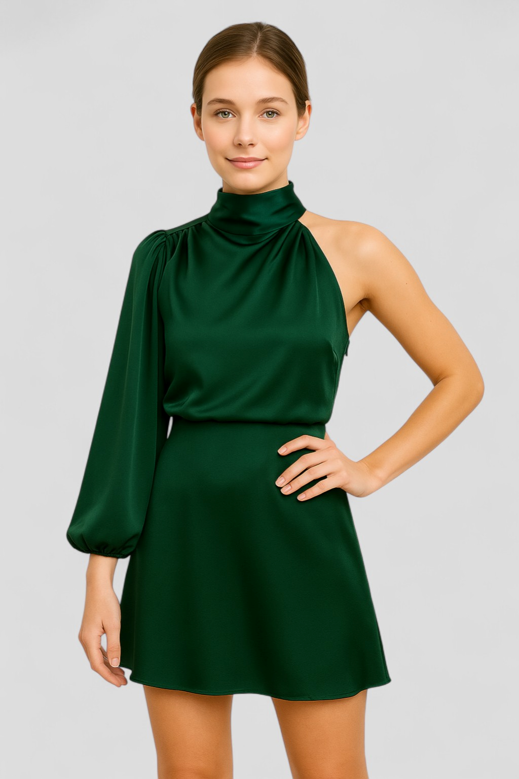 Merzia | Abito monospalla in poliestere – Eleganza con un tocco moderno - - AI Dresses Sale - Concept Palermo