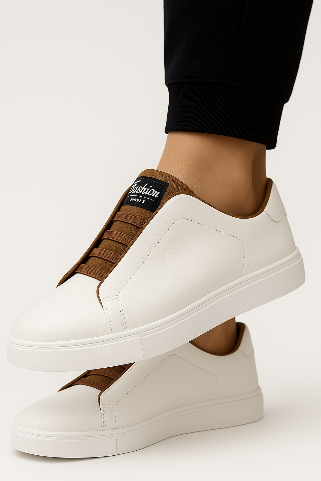 Vonni | Sneaker Uomo Slip-On con Elastici – Eleganza Minimal in 3 Colori - - Men's Shoes Shoes men - Concept Palermo