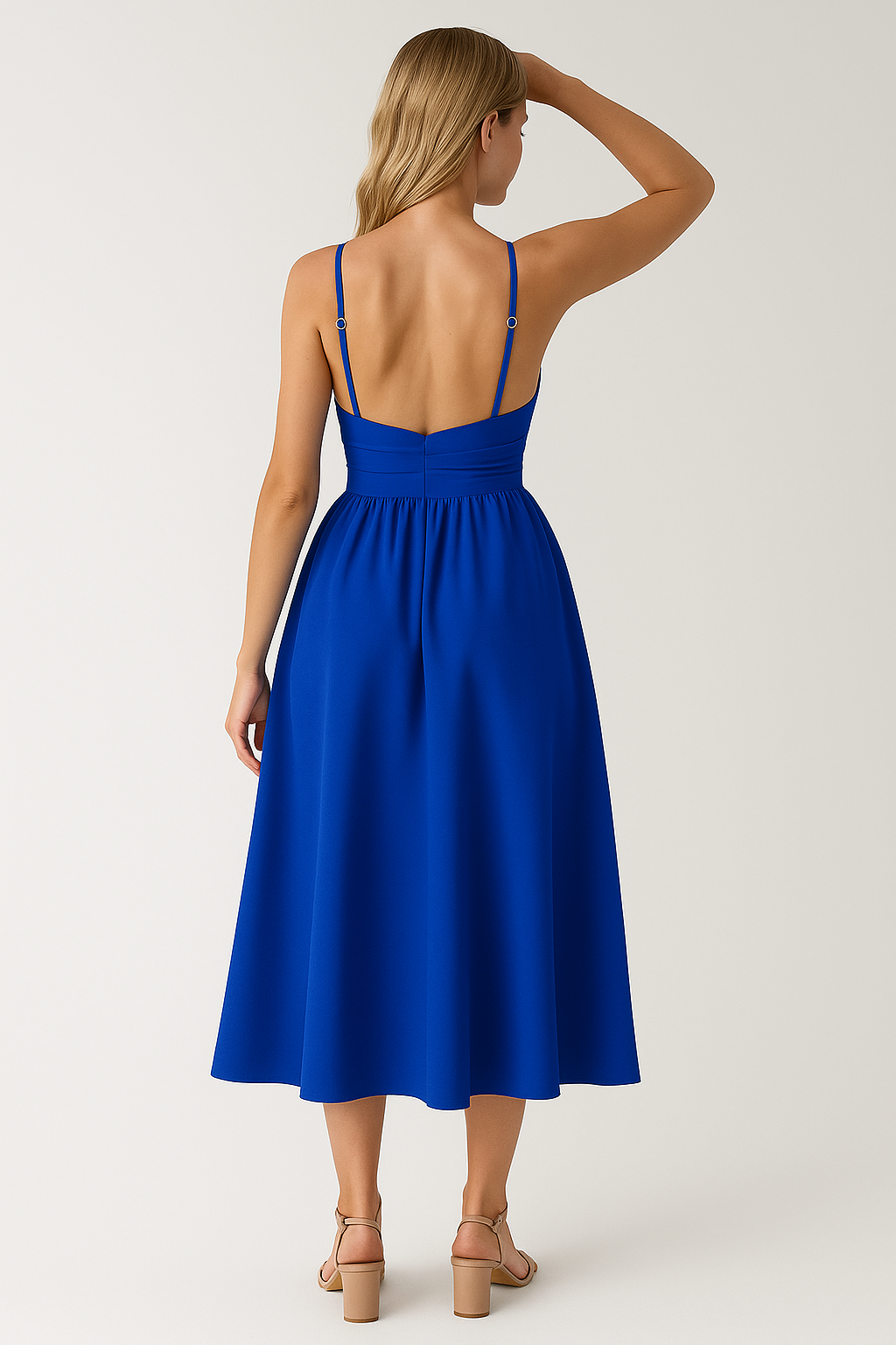 Jessie | Abito Midi Elegante con Spalline Sottili - - abito cocktail abito con spacco alto abito con spalline sottili abito estivo elegante abito midi elegante abito sexy con dettagli cut-out abito versatile moda femminile vestito da sera vestito per matrimoni - Concept Palermo