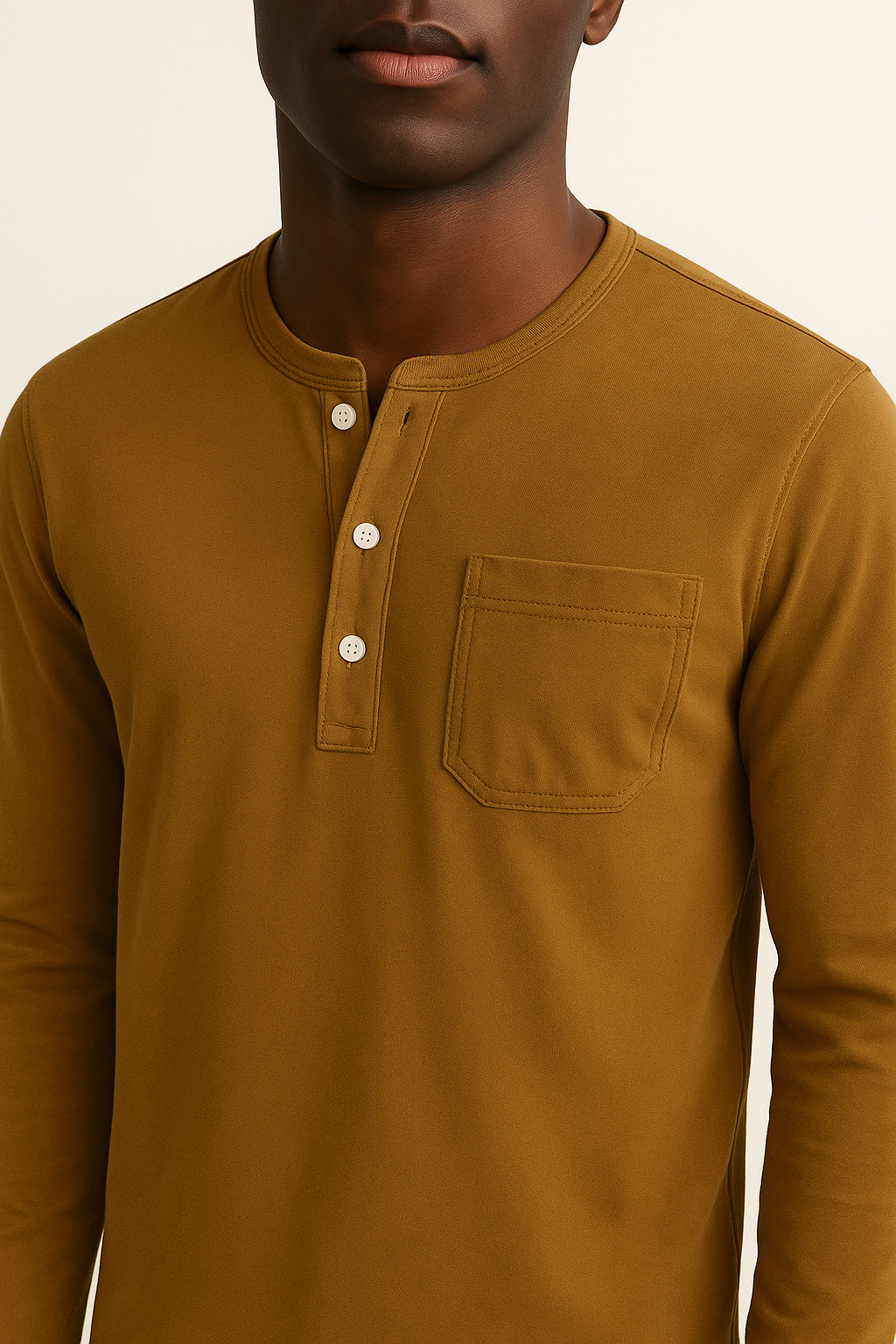 Roman | Maglia Henley Uomo a Maniche Lunghe – Stile Casual con Tasche e Colori Versatili - - men's polo men's polo shirt Shirts und Polos - Concept Palermo