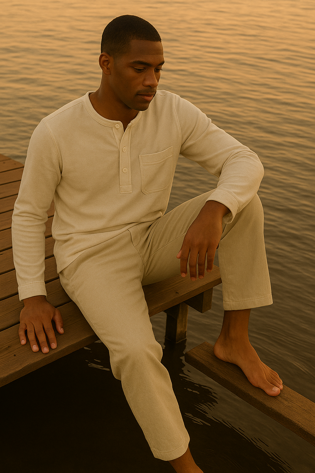 Roman | Maglia Henley Uomo a Maniche Lunghe – Stile Casual con Tasche e Colori Versatili - - men's polo men's polo shirt Shirts und Polos - Concept Palermo