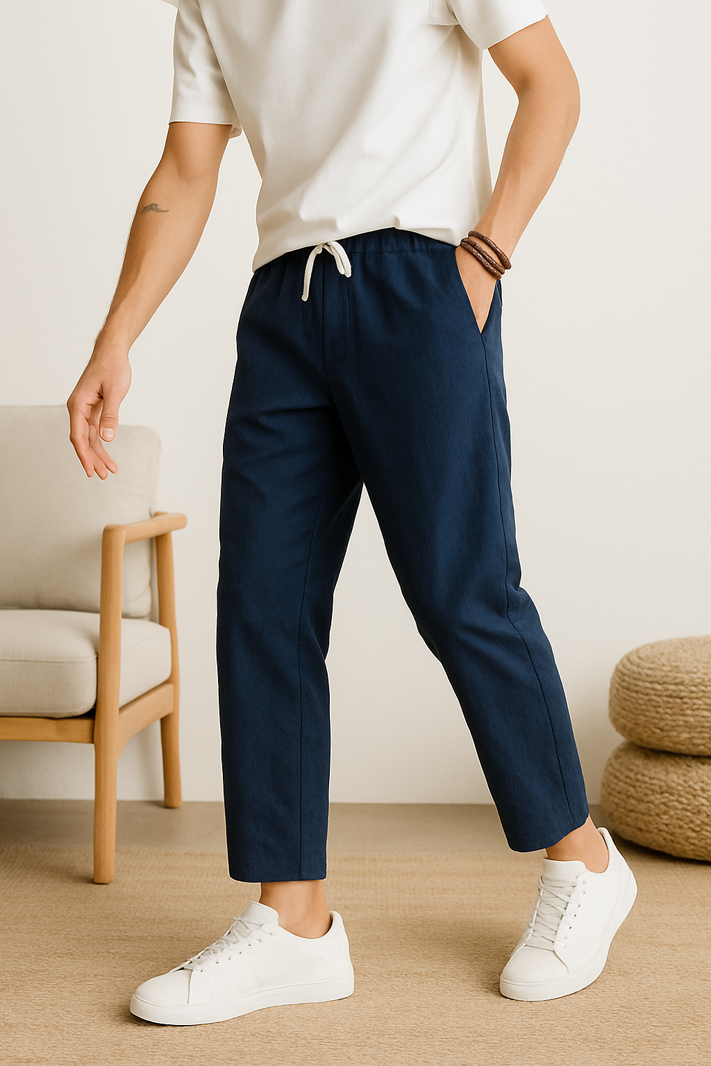 Nico | Pantaloni in lino – Vestibilità morbida, vestibilità aderente - - linen pants men's summer pants pants pants for men - Concept Palermo