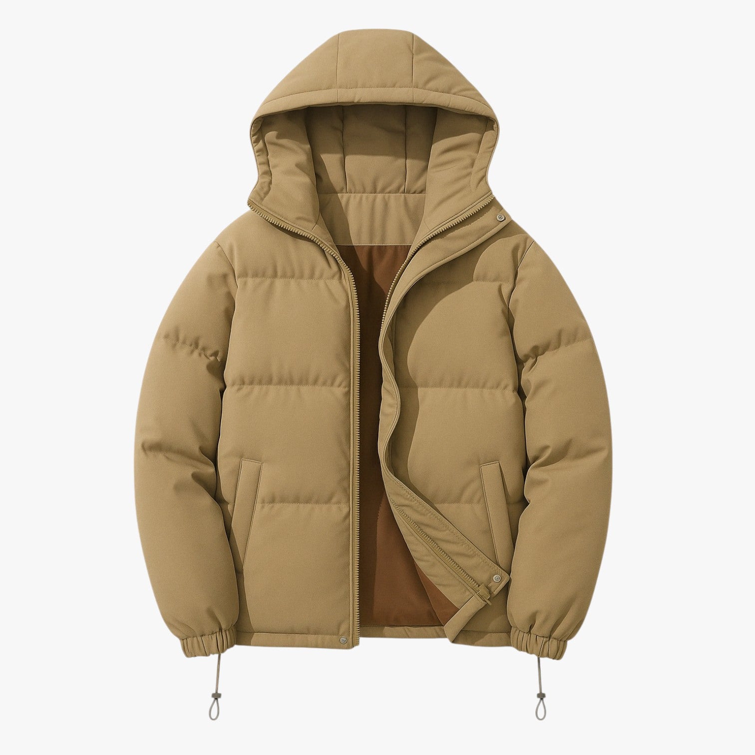 Emery | Giacca con cappuccio casual con zip - Khaki - Bequeme Passform Frauen Frauen Jacke Jacke Lässig Mode Stilvoll StilvolleJacke - Concept Palermo