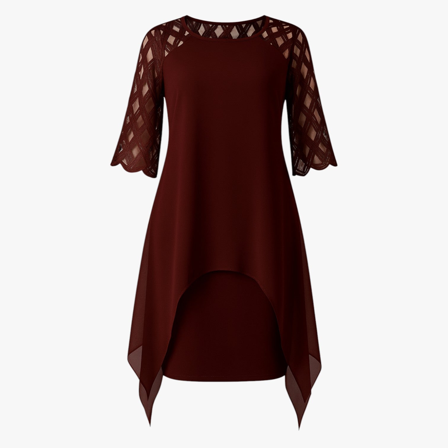 Elegantemente | Abito Elegante Taglie Forti - Stile Sicuro e Versatile - Bordeaux - ALL Damen Damenbekleidung Damenkollektion Kleid Kleider in Übergröße Kleidung Plusgröße - Concept Palermo