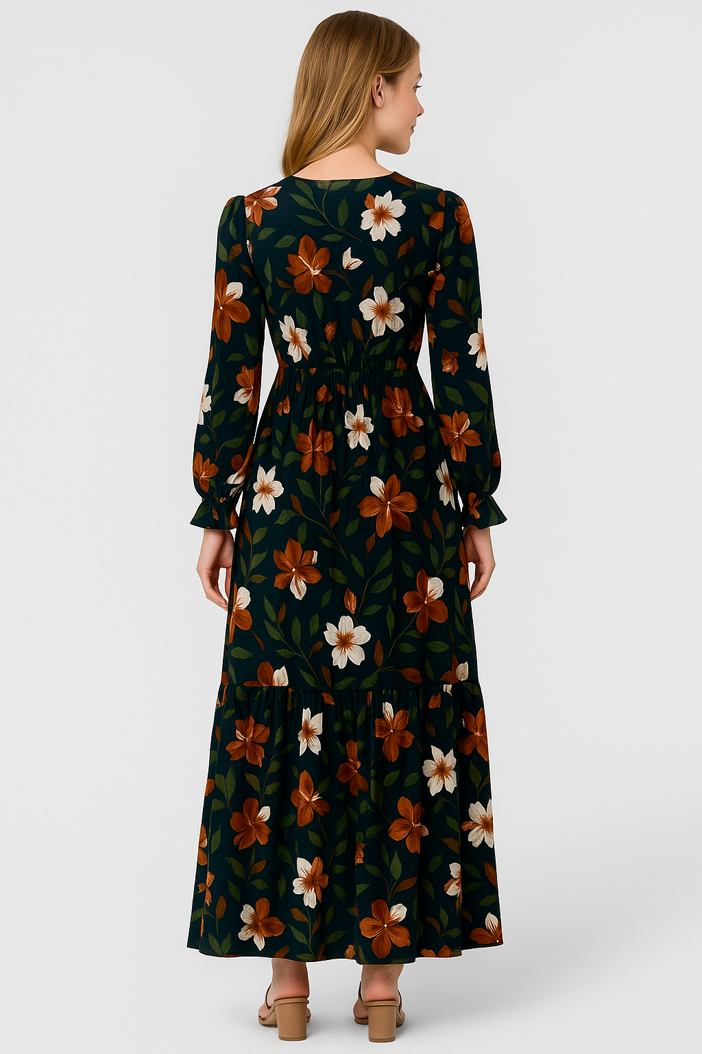 Greta | Abito Maxi Elegante con Motivo Floreale - - abito da cerimonia abito floreale abito maxi lunghe abito scollatura a V moda estate 2023 night out dress stile casual elegante tessuto leggero vestito elegante estivo vestito versatile - Concept Palermo