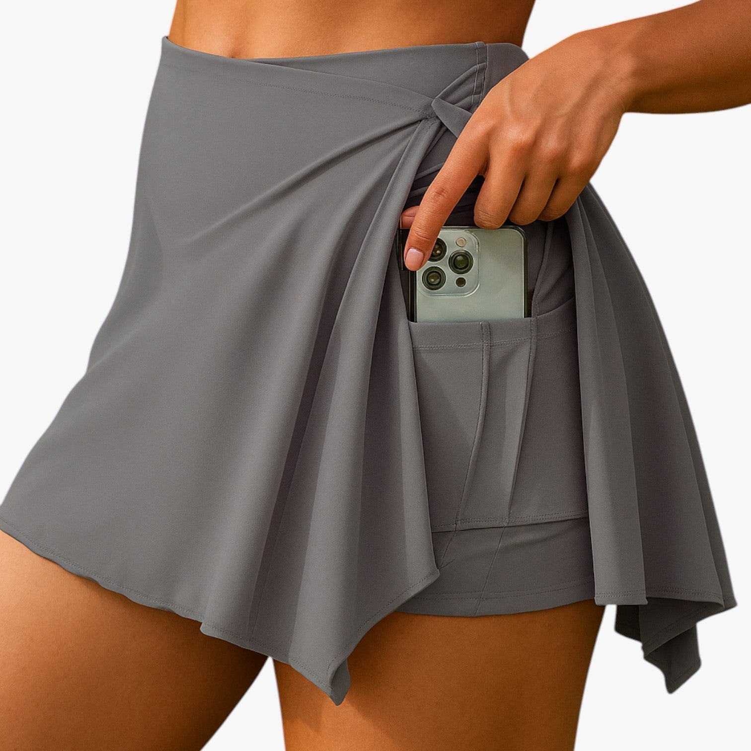 Tove | Gonna da tennis a strati veloci con pantaloncini integrati - GRAY - - Concept Palermo