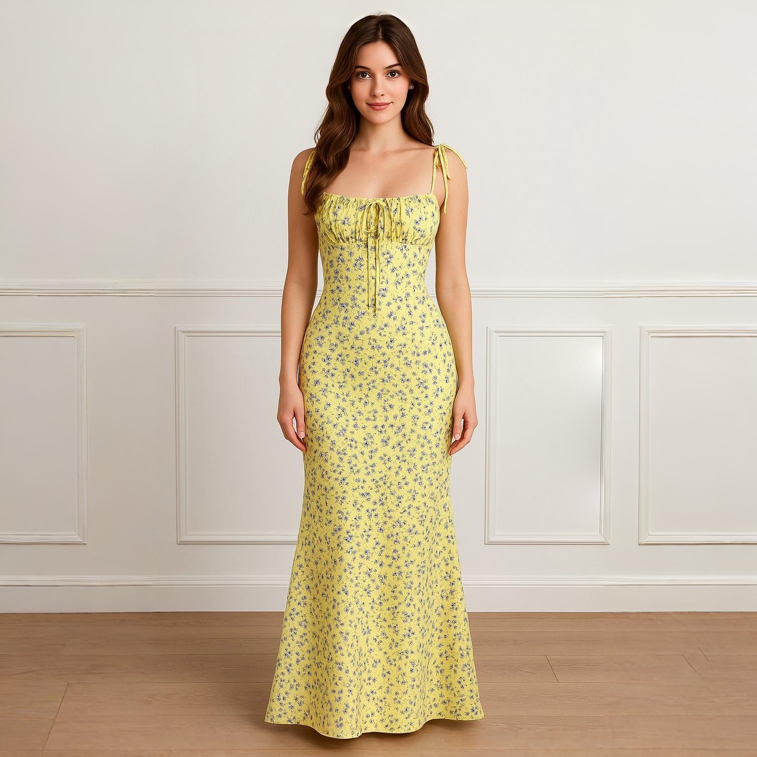 Siena | Elegante abito da spiaggia con stampa floreale in forma bodycon - - - Concept Palermo