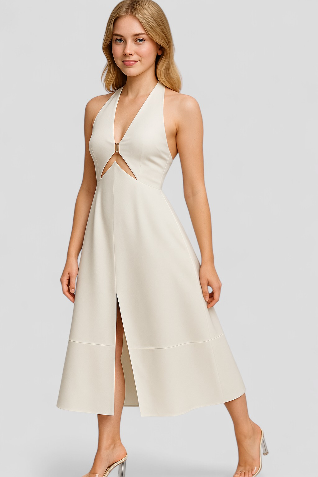 Amalia | Abito Estivo Elegante Senza Maniche Donna - - abito da sera abito estivo elegante abito per occasioni speciali look raffinato moda femminile robe senza maniche stile estivo tessuto leggero vestito avvolgente vestito versatile - Concept Palermo