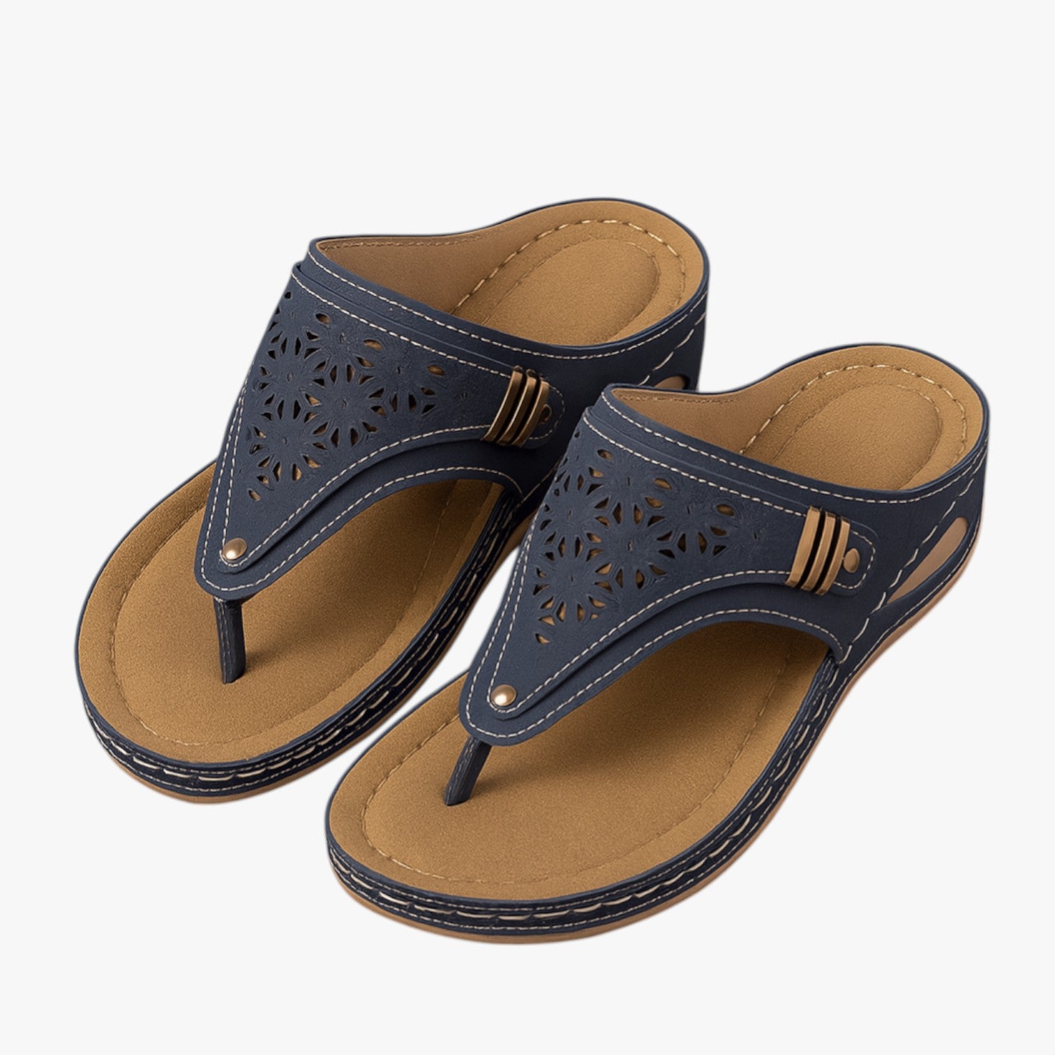 Julia | Sandali Ortopedici Donna Morbidi, Antiscivolo e con Zeppa Estiva - Blu - breathable sandals easy wear sandals fashion sandals stylish sandals - Concept Palermo