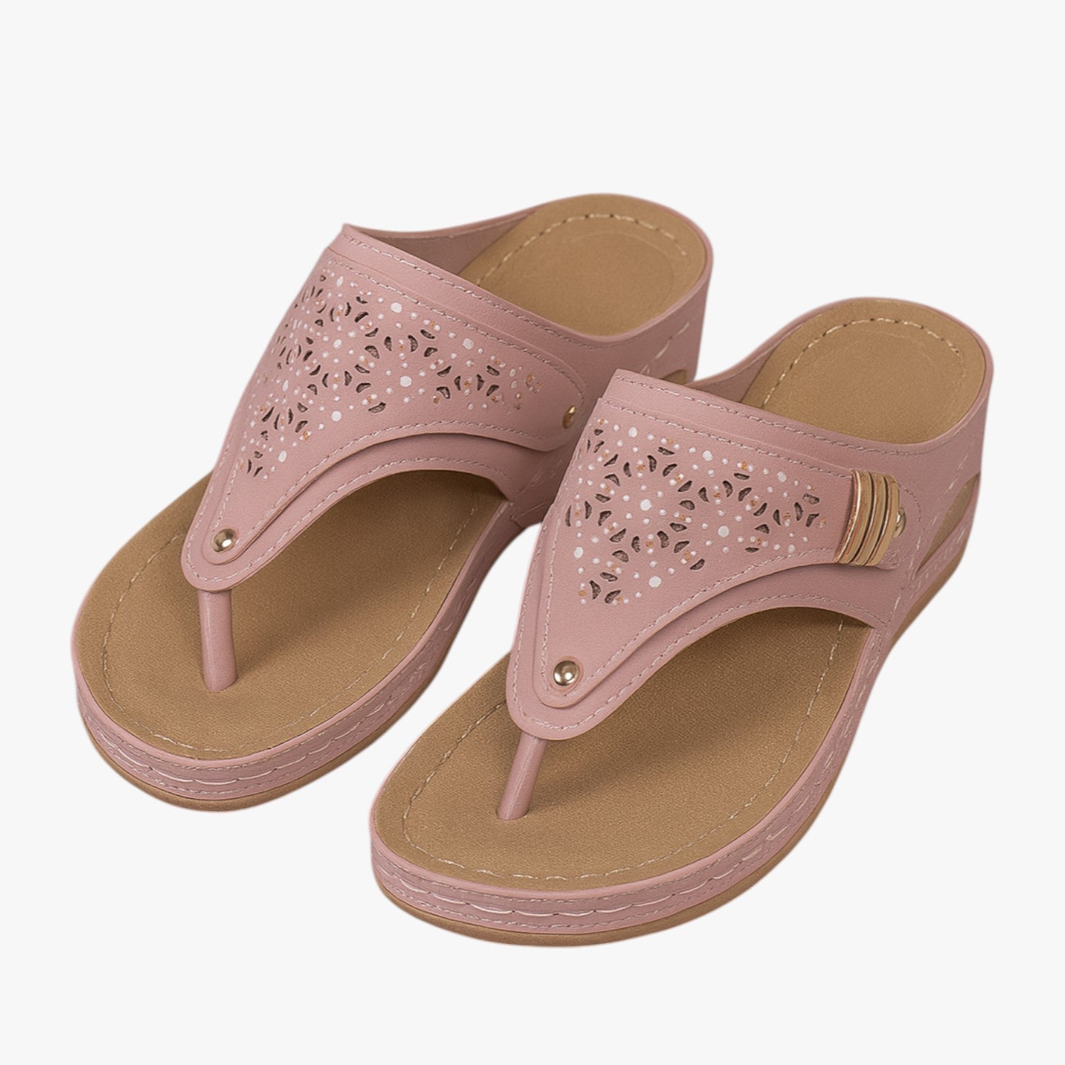 Julia | Sandali Ortopedici Donna Morbidi, Antiscivolo e con Zeppa Estiva - Rosa - breathable sandals easy wear sandals fashion sandals stylish sandals - Concept Palermo