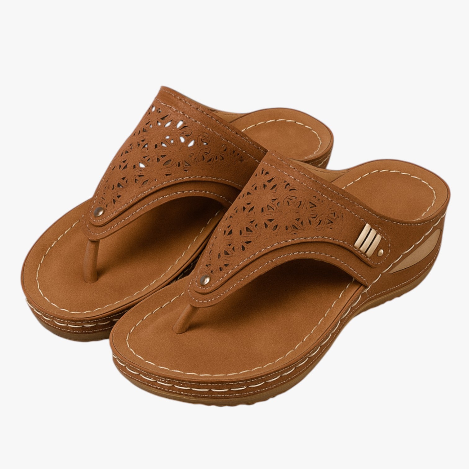 Julia | Sandali Ortopedici Donna Morbidi, Antiscivolo e con Zeppa Estiva - Cioccolato - breathable sandals easy wear sandals fashion sandals stylish sandals - Concept Palermo