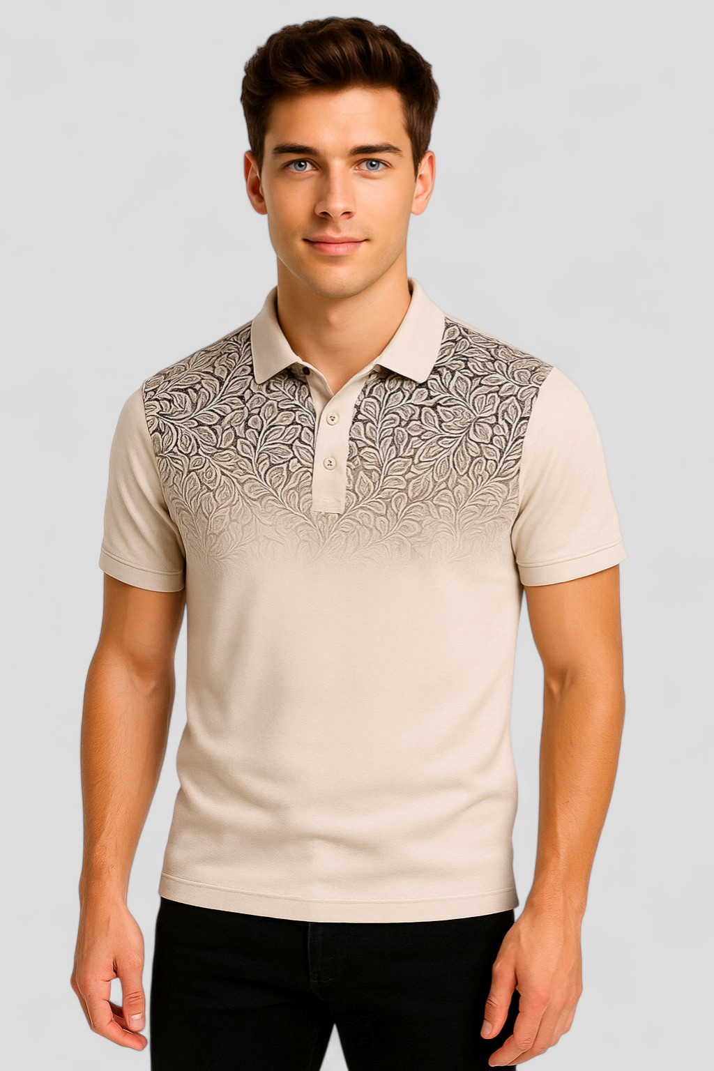 Fabio | Polo Uomo Manica Corta Estiva Stile Gradiente - - abbigliamento casual uomo camicia estiva polo comfort e traspirabilità polo cotone misto polo estiva uomo polo lavabile in lavatrice polo maniche corte polo moda estate polo stampa gradiente polo trendy - Concept Palermo