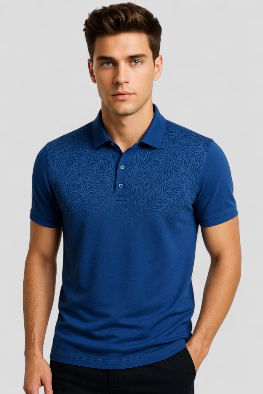 Fabio | Polo Uomo Manica Corta Estiva Stile Gradiente - - abbigliamento casual uomo camicia estiva polo comfort e traspirabilità polo cotone misto polo estiva uomo polo lavabile in lavatrice polo maniche corte polo moda estate polo stampa gradiente polo trendy - Concept Palermo
