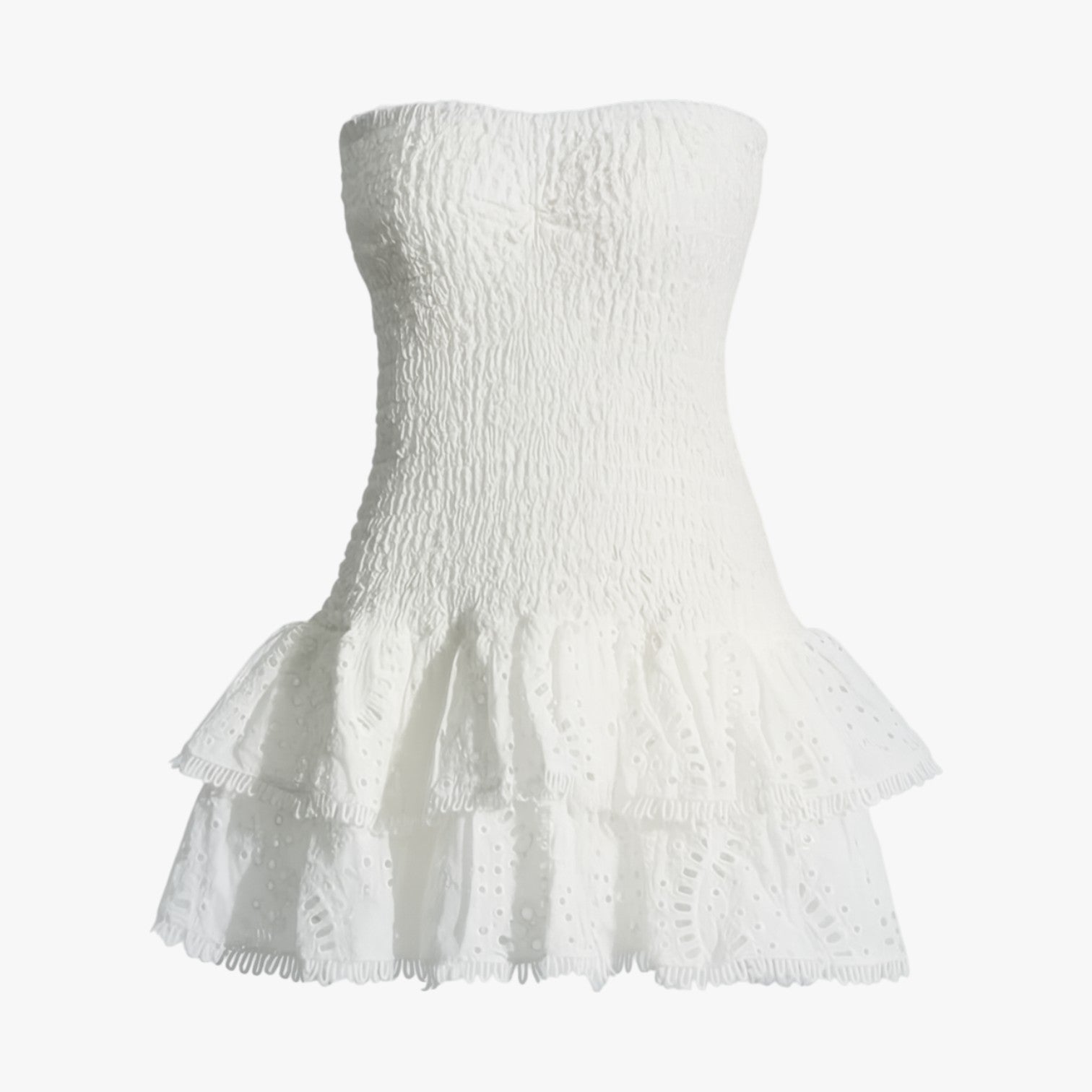 Elena | Vestito senza spalline snellente con scollature - BIANCO - - Concept Palermo