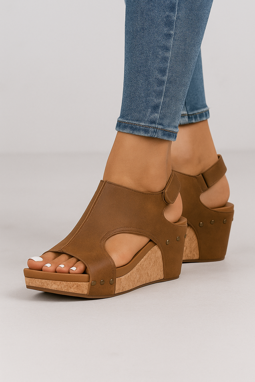 Sienna | Sandalo con tacco a fascia per donne in camoscio con suola in sughero - - Fashion & Casual Sandals - Concept Palermo