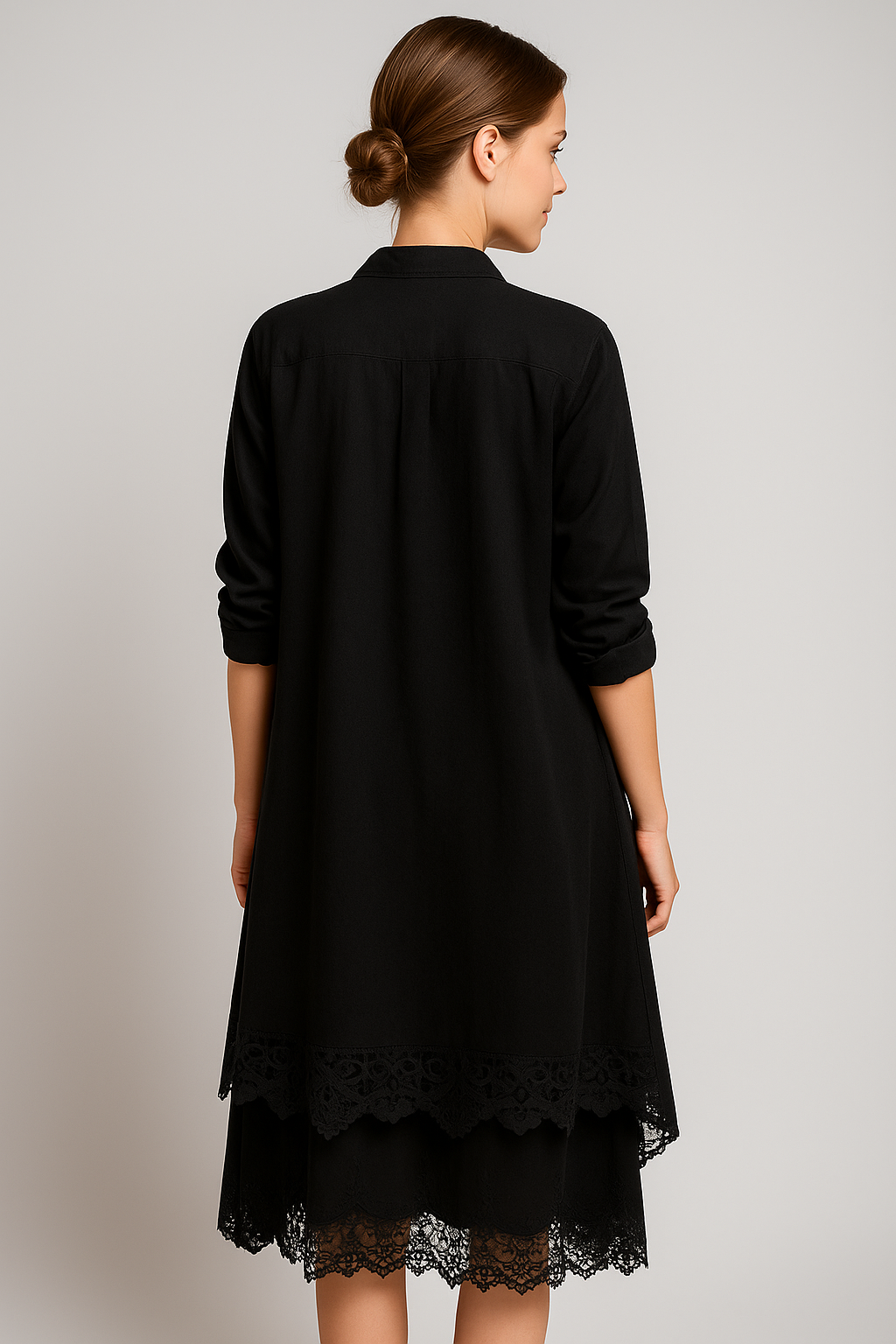 Aurora | Abito Lungo Boho con Dettagli in Pizzo & Camicia Abbinata - - Complete Outfit dress outfit outfit con abito outfit set - Concept Palermo
