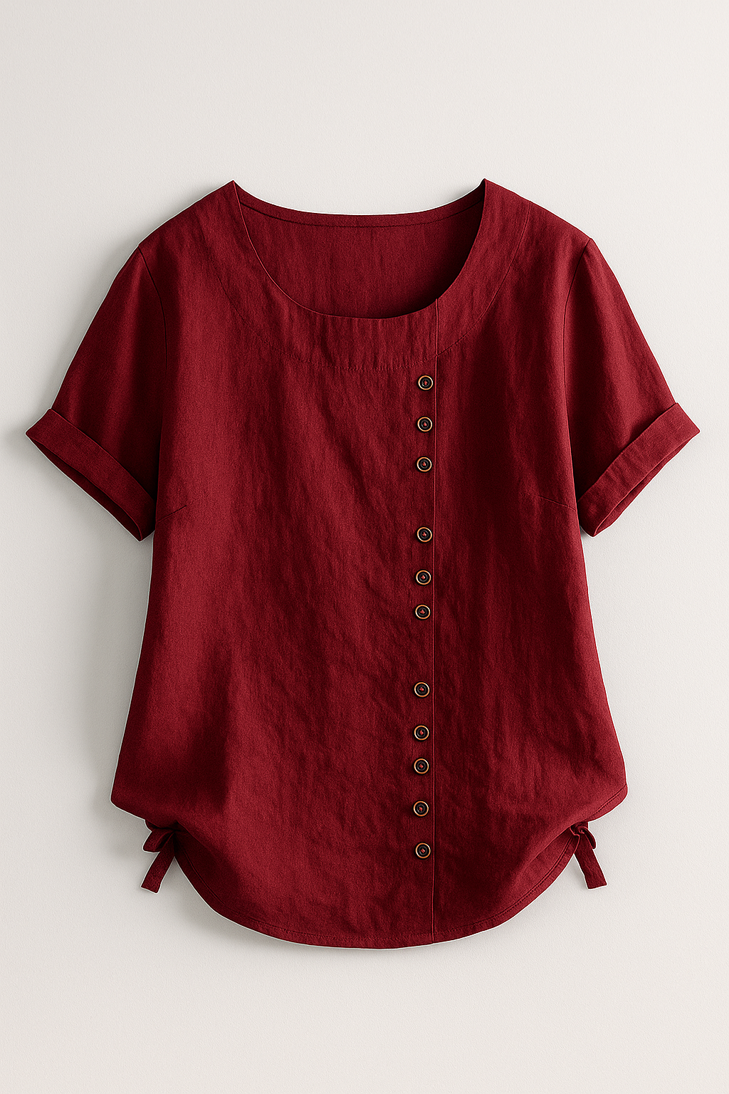 Amelia | Camicia di Lino per Uomini con Apertura a Bottoni - Mørkerød - Fashion & Casual Frauen Oberteil - Concept Palermo