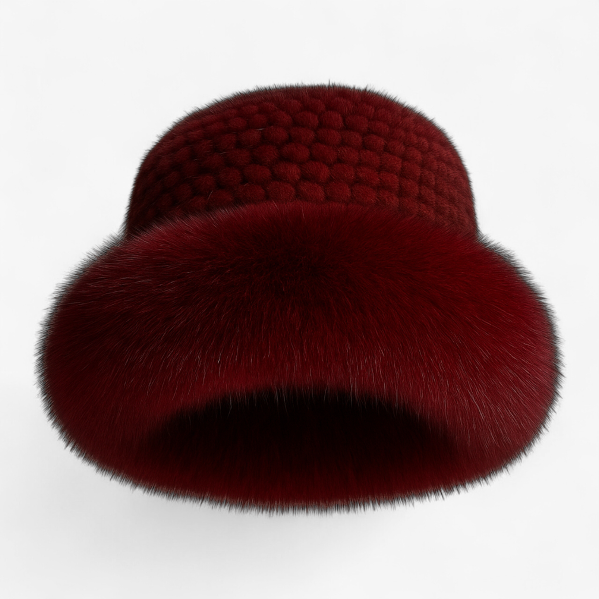Elena | Cappello Donna Invernale in Pelliccia Elegante - Rosso Vino - accessorio elegante berretto di lusso cappello caldo cappello da donna cappello di pelliccia cappello di visone cappello di volpe cappello fatto a mano cappello invernale moda inverno - Concept Palermo