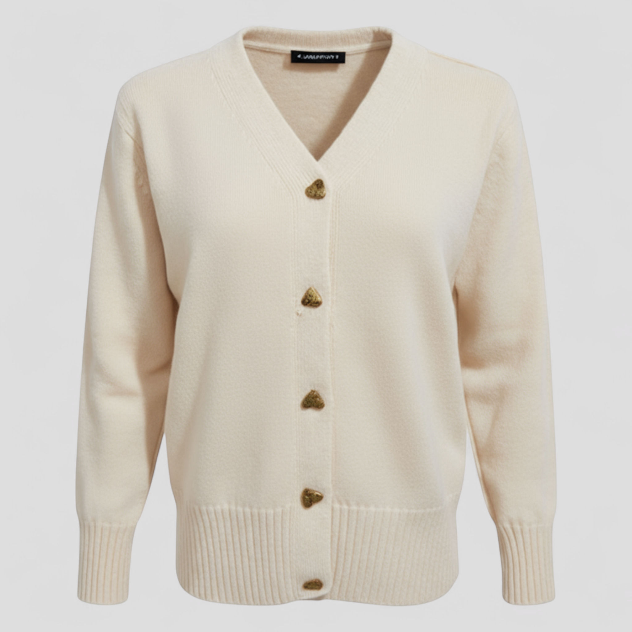 Doretta | Pullover Donna in Lana Pura con Bottoni - Crema - abbigliamento donna bottoni casual comfort H-line inverno lana maniche lunghe pullover stile - Concept Palermo