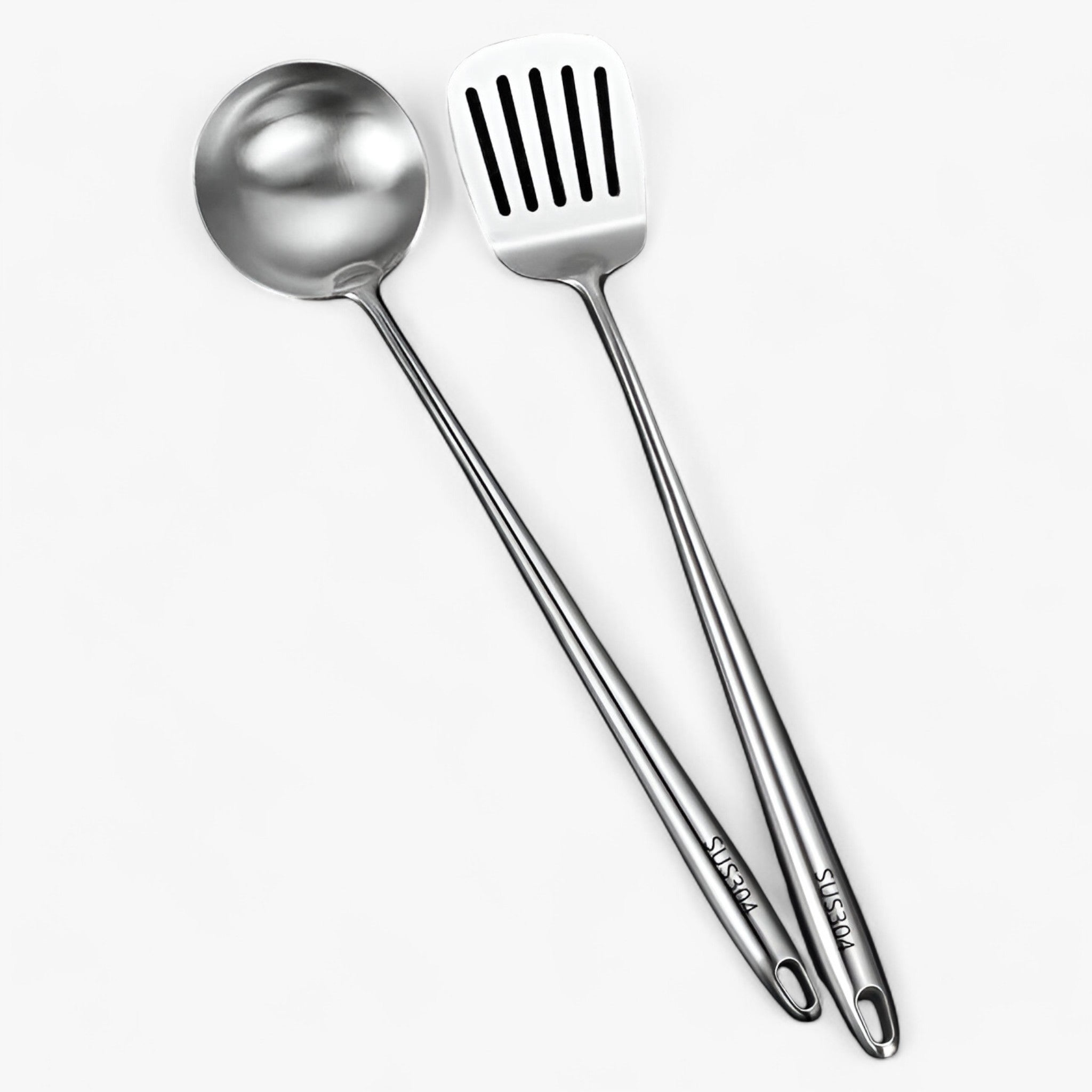 Pentole in acciaio inox | Pentole affidabili e versatili - Cucchiaio da minestra + cucchiaio con frusta - Kitchen kitchen tools kitchen utensil - Concept Palermo