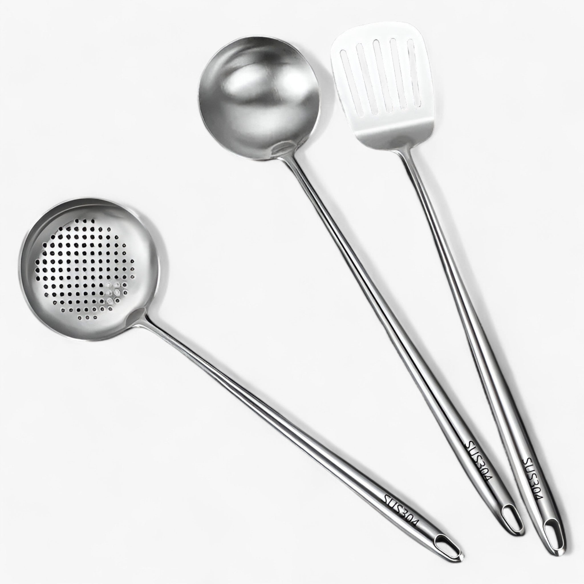 Pentole in acciaio inox | Pentole affidabili e versatili - Cucchiaio da minestra + cucchiaio con frusta + cucchiaio da calzolaio - Kitchen kitchen tools kitchen utensil - Concept Palermo