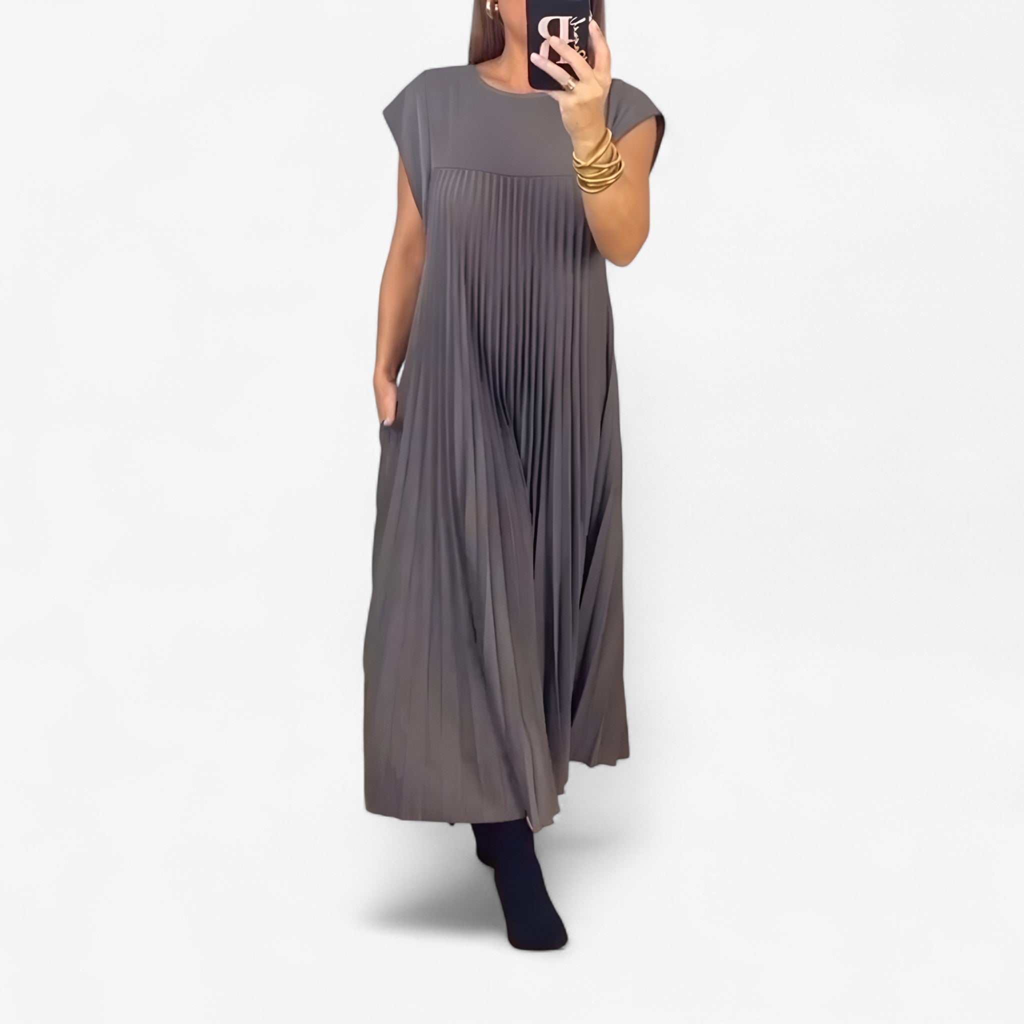 Aduana | Vestito Senza Maniche con Pieghe Eleganti - - - Concept Palermo