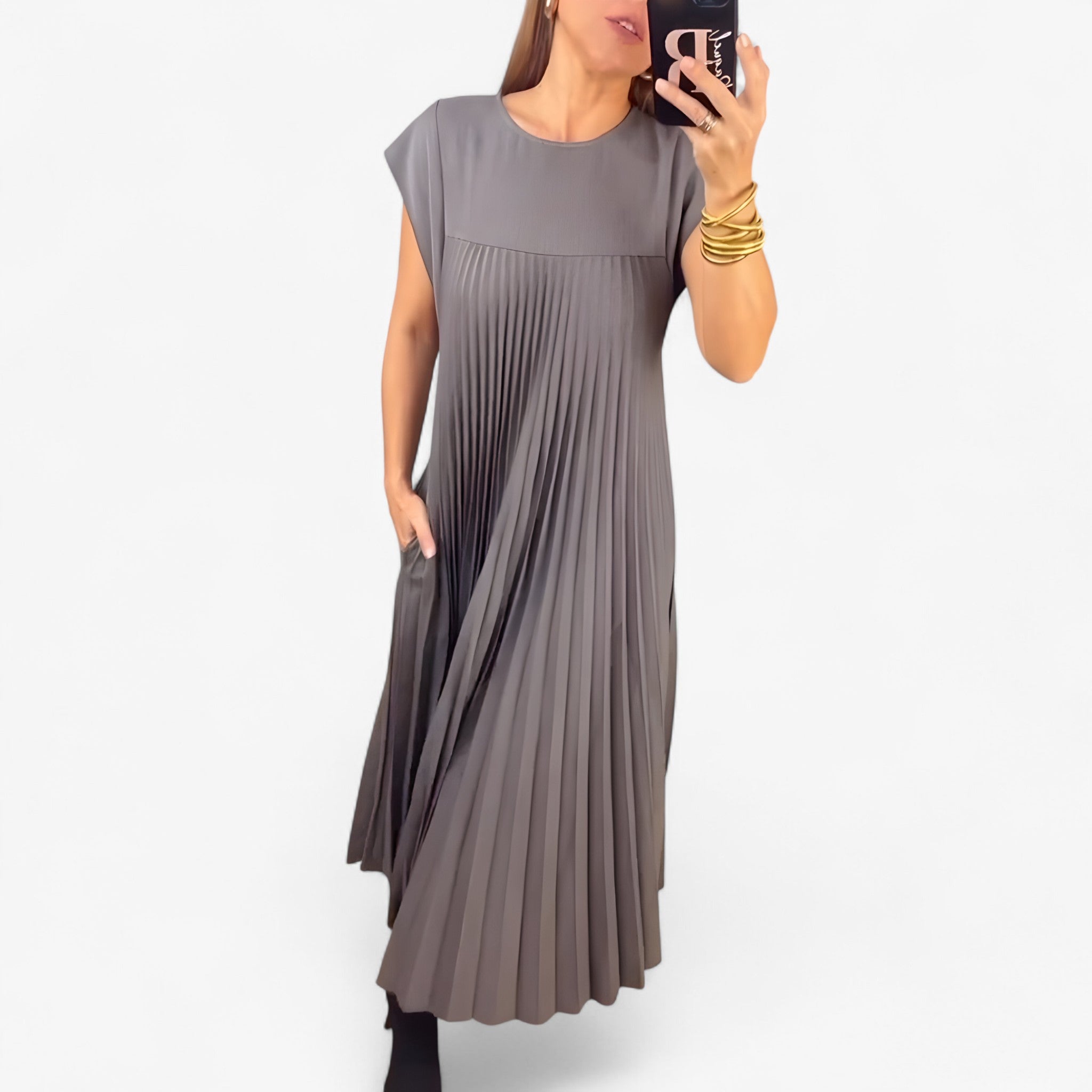 Aduana | Vestito Senza Maniche con Pieghe Eleganti - - - Concept Palermo