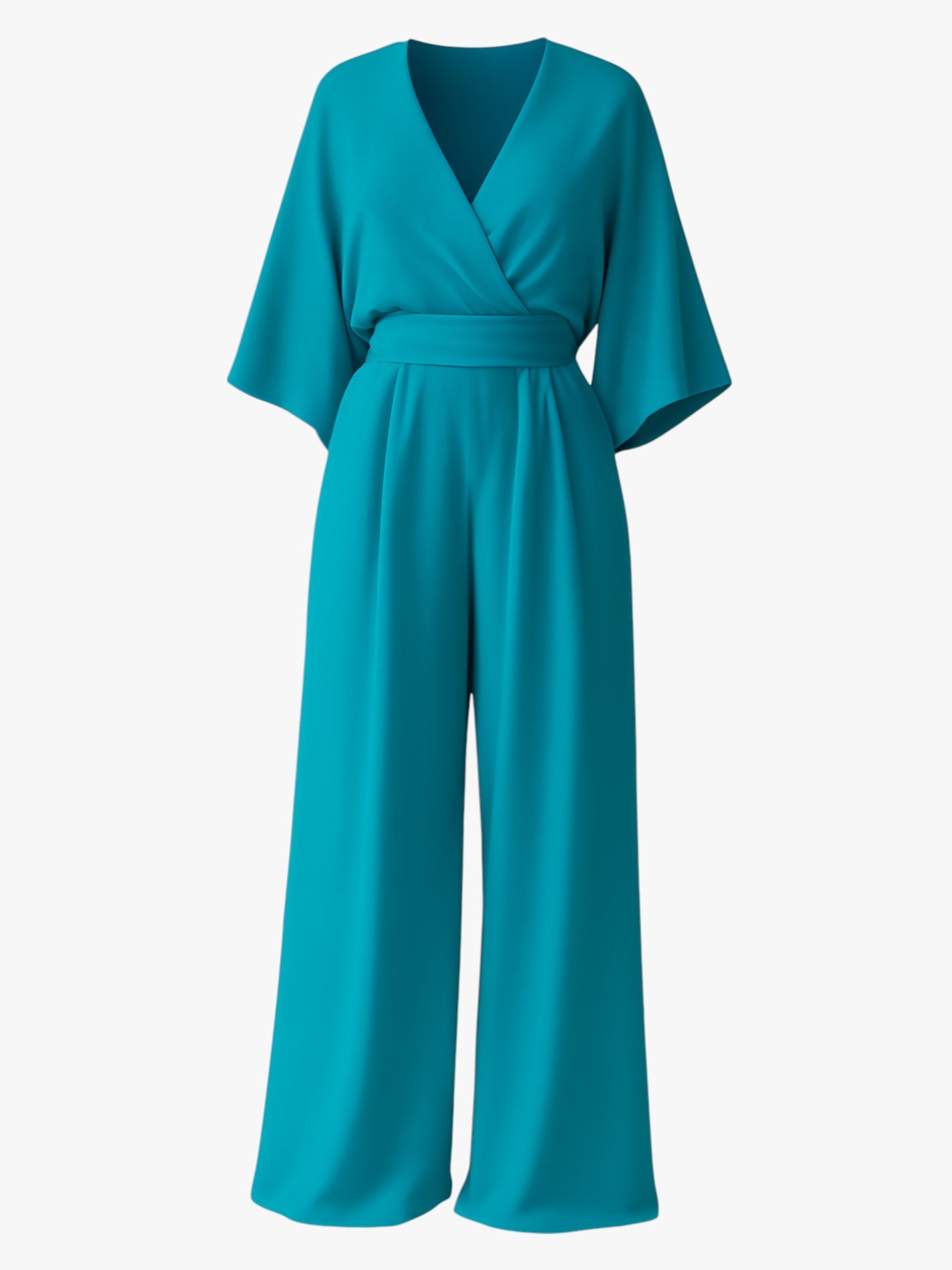 Dorothy | Elegante tuta da donna - Blu - abbigliamento casual abbigliamento donna completo elegante jumpsuit con tasche jumpsuit con V-ausschnitt jumpsuit da cerimonia jumpsuit elegante jumpsuit estivo moda femminile taglio ampio delle gambe - Concept Palermo