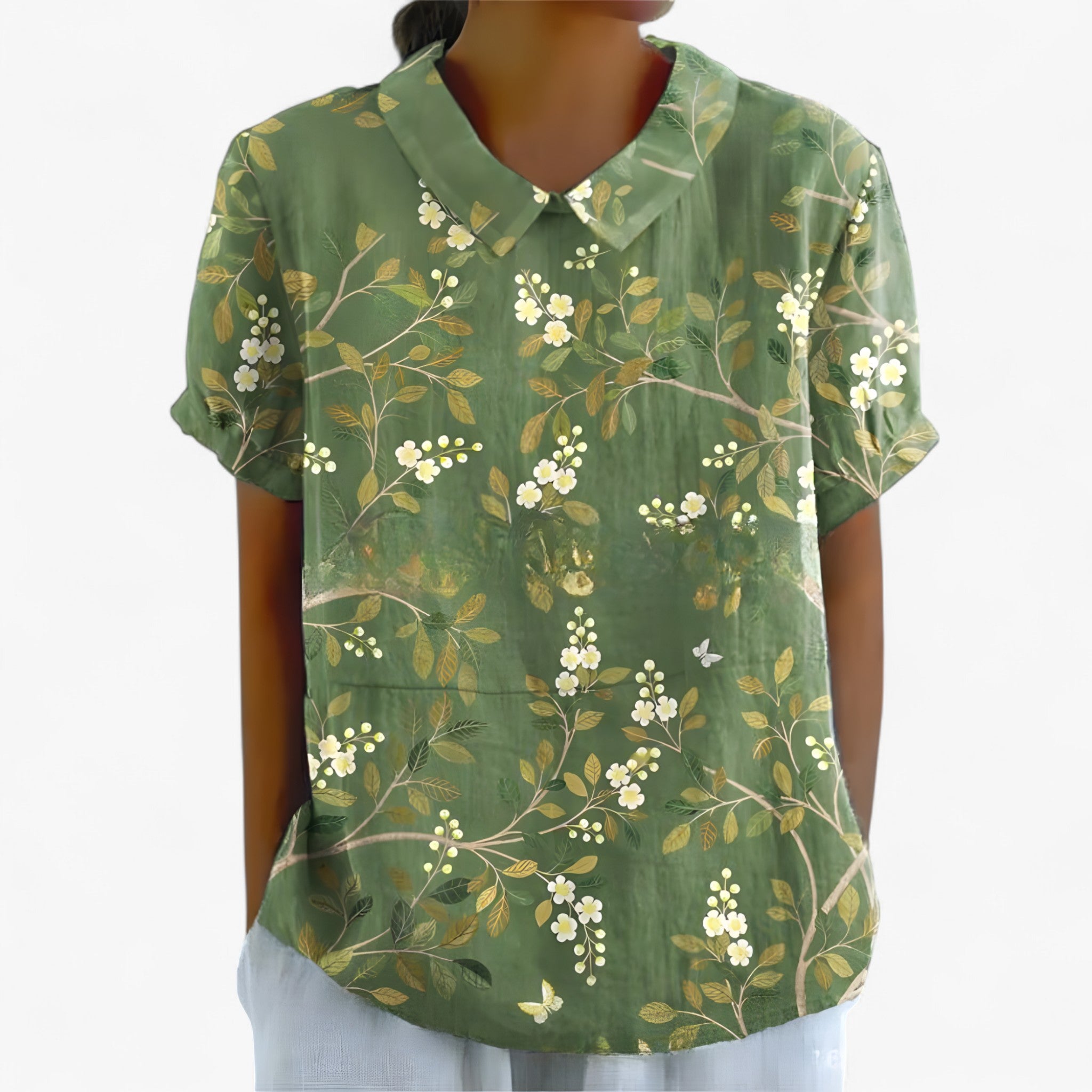 Sarah | Camicia Stampata - Rosa chiaro con stampa floreale - - Concept Palermo