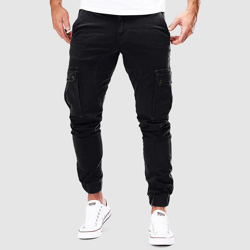 Wesley™ | Pantaloni cargo slim da uomo - Trendy e pratici - Nero - Heren Hosen MÄNNER - Concept Palermo