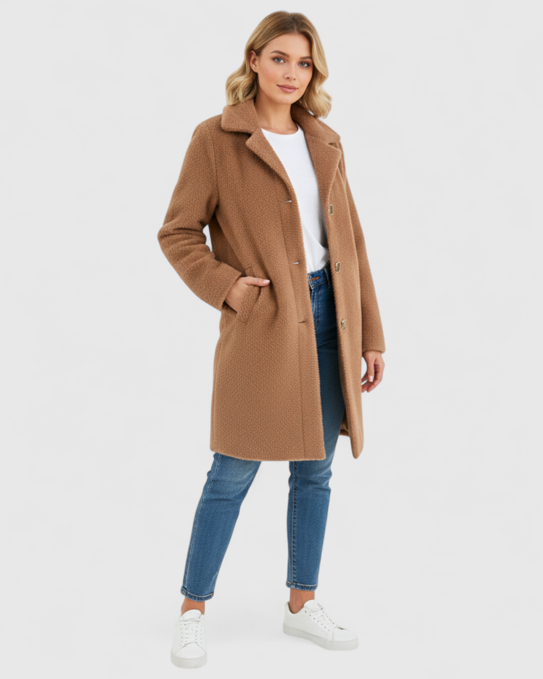 Liliosa | Giacca Invernale Donna Elegante e Confortevole - - giacca giacca a bottoni giacca autunno giacca calda giacca comfort giacca elegante giacca in lana giacca Lente giacca longline giacca moda giacca taglie grandi giacca tasche giacca versatile - Concept Palermo
