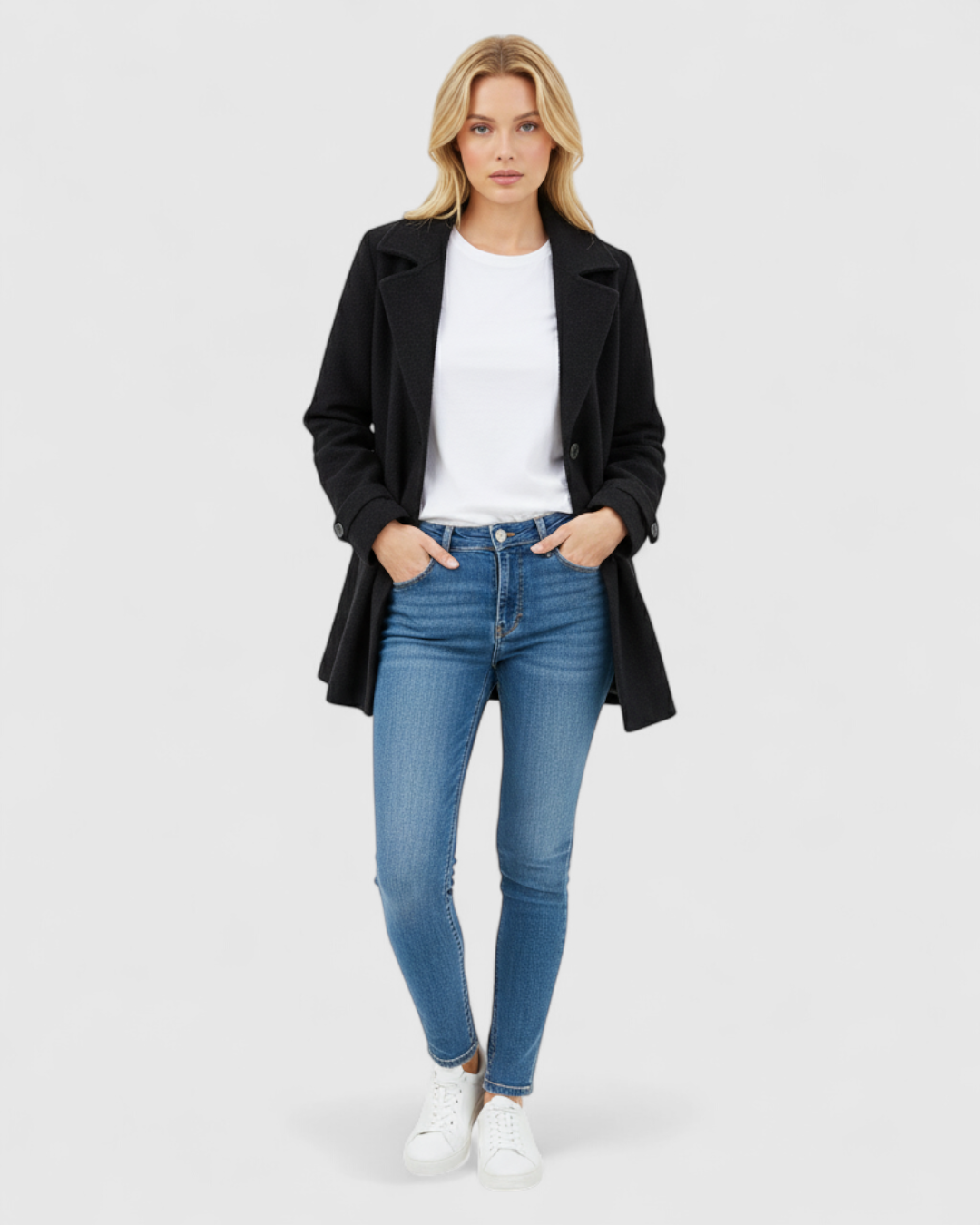 Conti | Giacca Invernale Donna Elegante con Collo Tailored - - abbinamenti chic autunno inverno collo tailored design con bottoni giacca casual giacca da donna giacca elegante maniche lunghe materiale dacron stile versátil - Concept Palermo