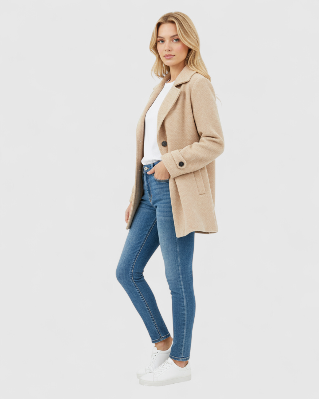 Conti | Giacca Invernale Donna Elegante con Collo Tailored - - abbinamenti chic autunno inverno collo tailored design con bottoni giacca casual giacca da donna giacca elegante maniche lunghe materiale dacron stile versátil - Concept Palermo