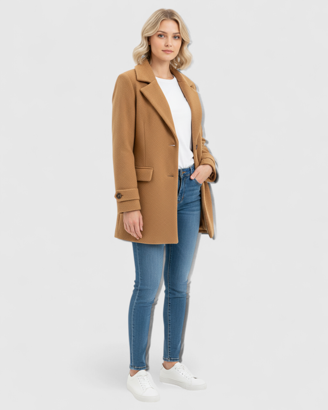 Conti | Giacca Invernale Donna Elegante con Collo Tailored - - abbinamenti chic autunno inverno collo tailored design con bottoni giacca casual giacca da donna giacca elegante maniche lunghe materiale dacron stile versátil - Concept Palermo