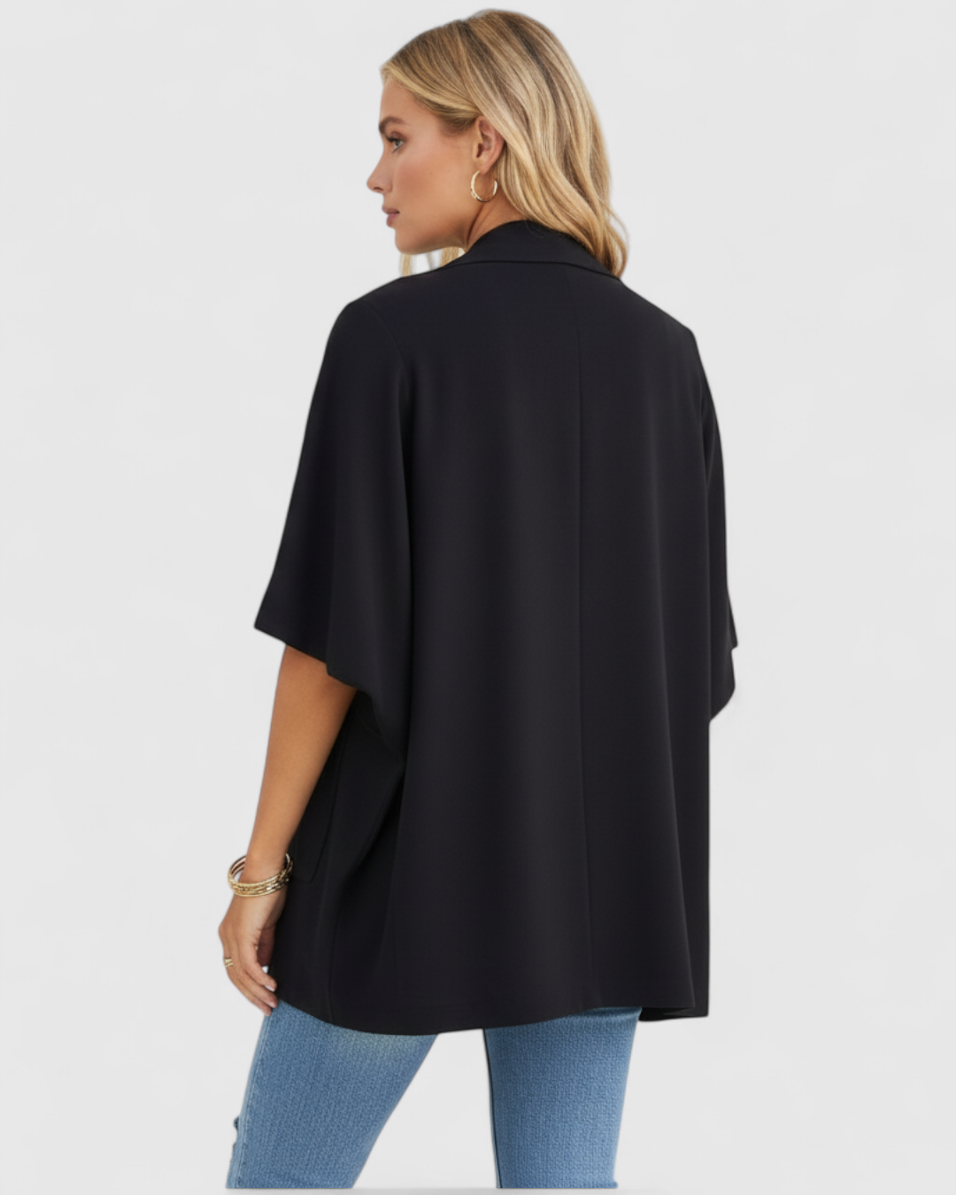 Mikte | Cappotto Donna Elegante Midi con Maniche - - abbigliamento casual cappotto colori vari cappotto con collo a revers cappotto cotone cappotto elegante cappotto maniche midi cappotto midi cappotto primaverile cappotto taglie grandi - Concept Palermo