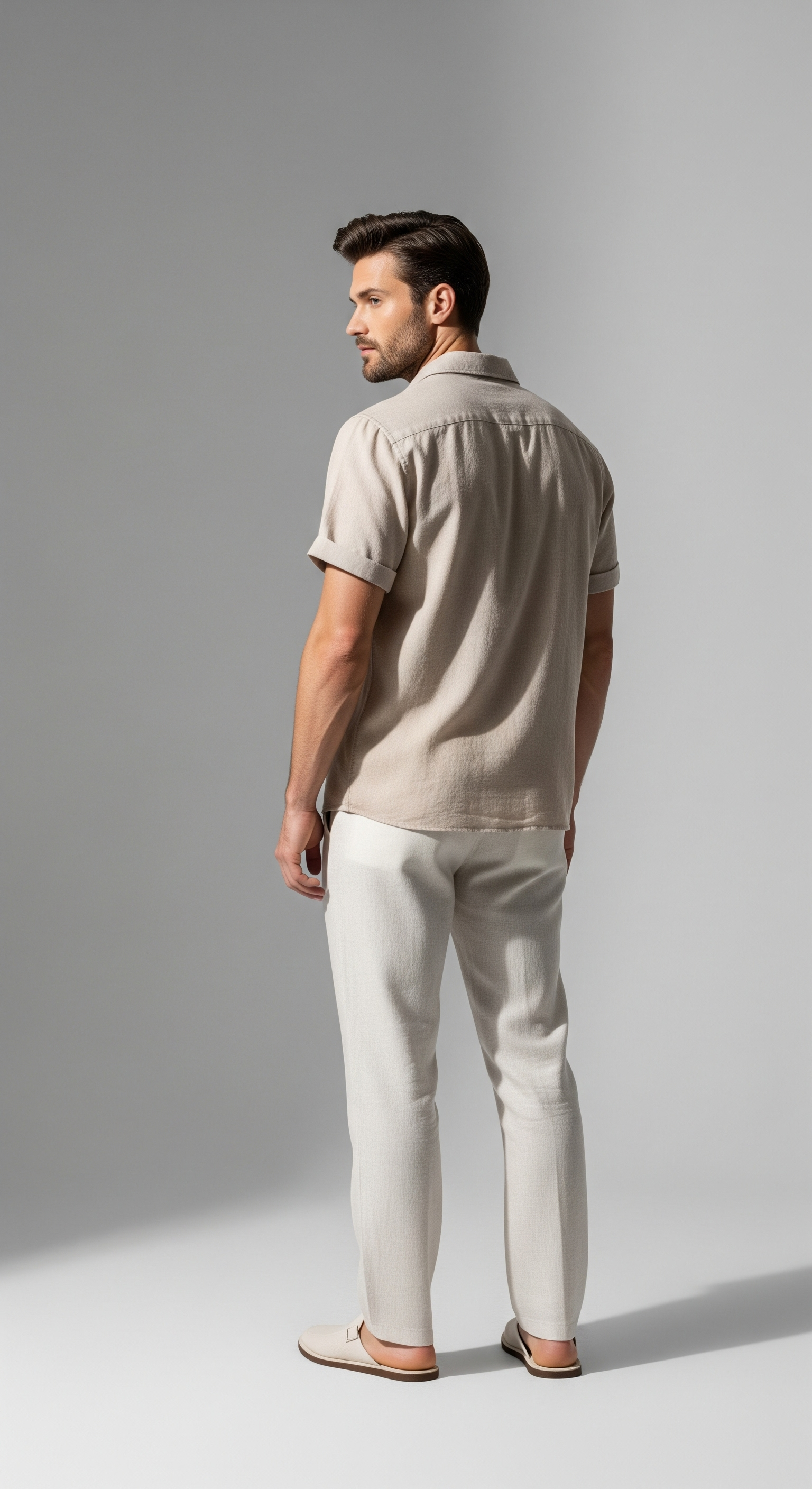 Christian | Set Estivo Elegante per Uomini - - abbigliamento casual uomo abbigliamento estivo elegante camicia leggera uomo indumenti in poliestere moda maschile outfit moderno pantaloni lunghi uomo set abbigliamento uomo set estivo uomini vestibilità ampia - Concept Palermo