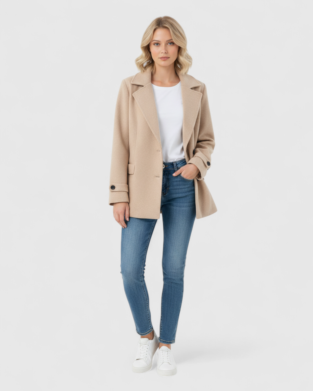 Conti | Giacca Invernale Donna Elegante con Collo Tailored - - abbinamenti chic autunno inverno collo tailored design con bottoni giacca casual giacca da donna giacca elegante maniche lunghe materiale dacron stile versátil - Concept Palermo