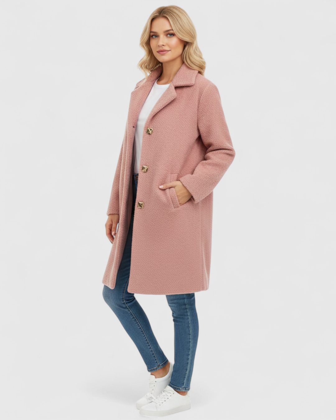Liliosa | Giacca Invernale Donna Elegante e Confortevole - - giacca giacca a bottoni giacca autunno giacca calda giacca comfort giacca elegante giacca in lana giacca Lente giacca longline giacca moda giacca taglie grandi giacca tasche giacca versatile - Concept Palermo