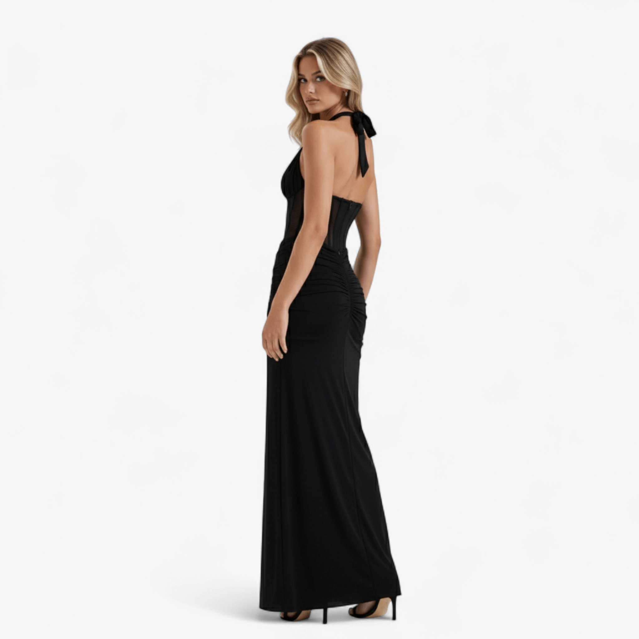 Isabella | Elegante abito lungo - - abito da festa abito da sera abito estivo donna abito leggero abito senza schienale abito slim maxi abito sexy moda femminile vestito lungo estivo vestito patchwork - Concept Palermo