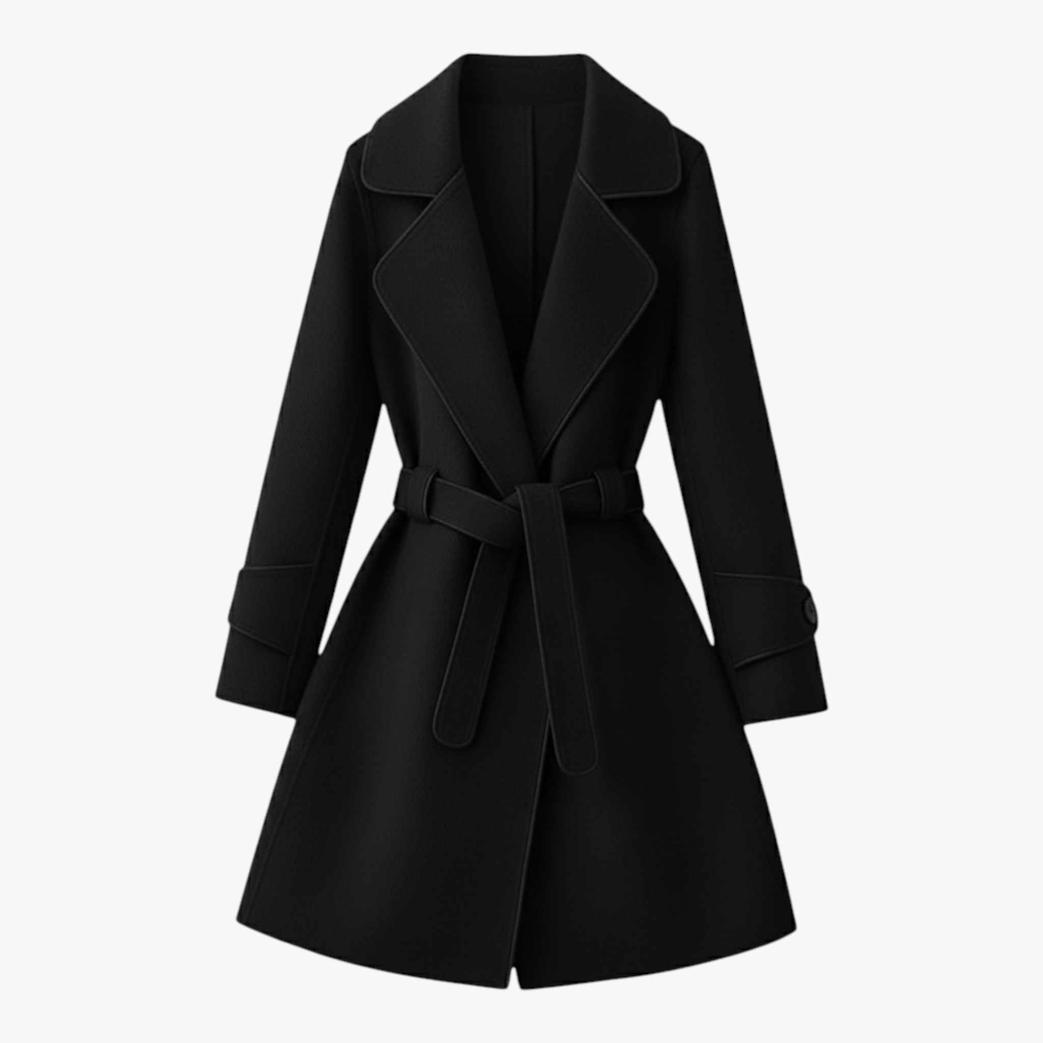 Lily | Giacca Invernale Donna Elegante con Cintura - Nero - capispalla cappotti autunno inverno cappotti con cintura cardigan giacche da donna giacche eleganti moda femminile soprabito elegante - Concept Palermo