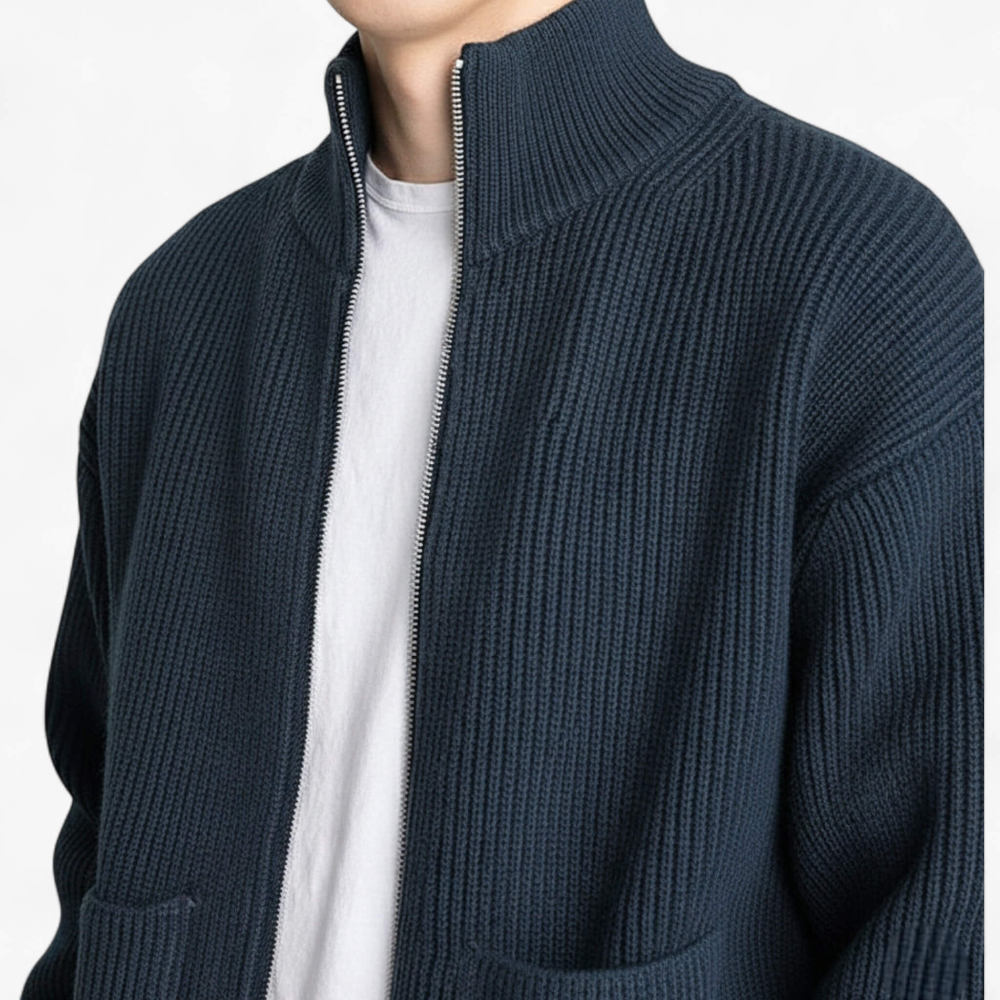 Luca | Maglione Uomo Elegante a Zip Casual - - abbigliamento quotidiano abiti smart-casual cappotto di maglia maglione a maglia maglione a zip maglione casual maglione con cerniera maglione elegante maglione estivo moda maschile - Concept Palermo