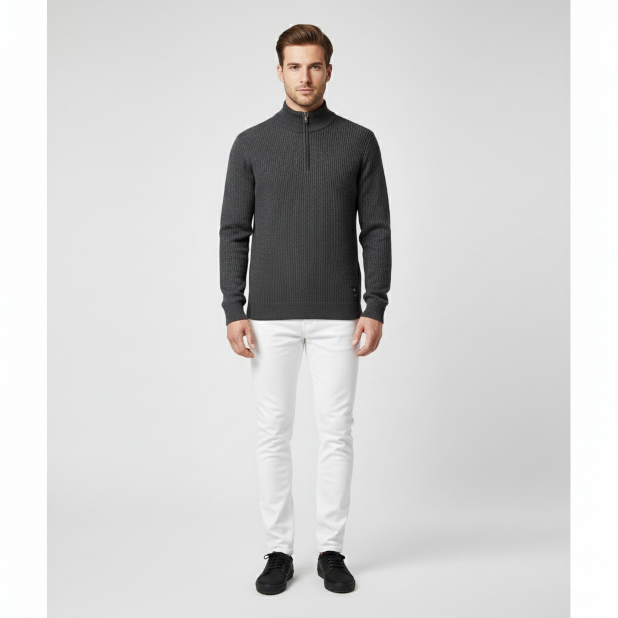 Vincent | Maglione da Uomo con Mezza Zip - - Clothes clothes men Clothing Sweater sweater men sweaters - Concept Palermo