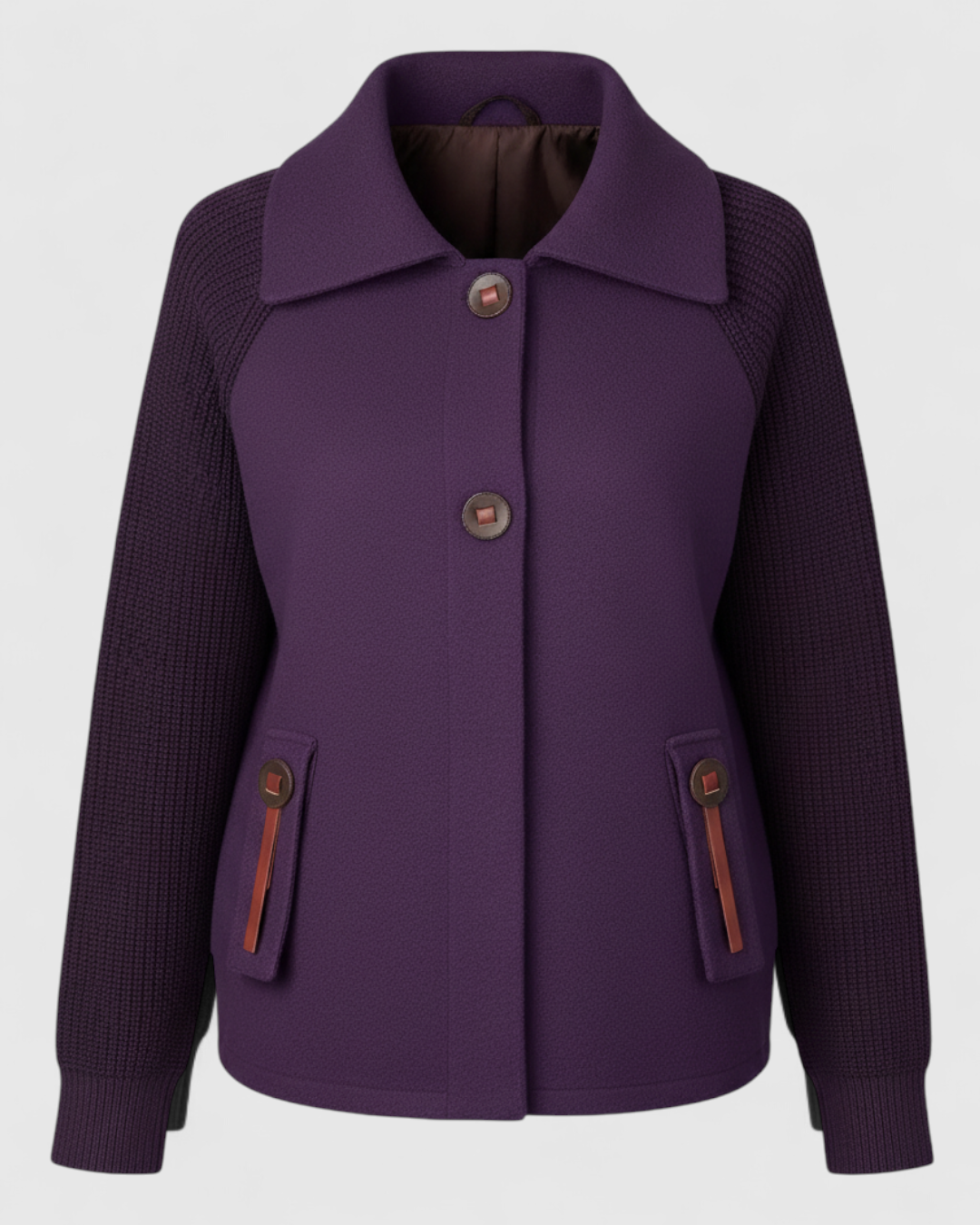 Serena | Giacca Invernale Donna Casual con Collo Alto - Viola - giacca autunno inverno giacca casual giacca collo alto giacca comoda giacca con tasche giacca donna giacca elegante - Concept Palermo