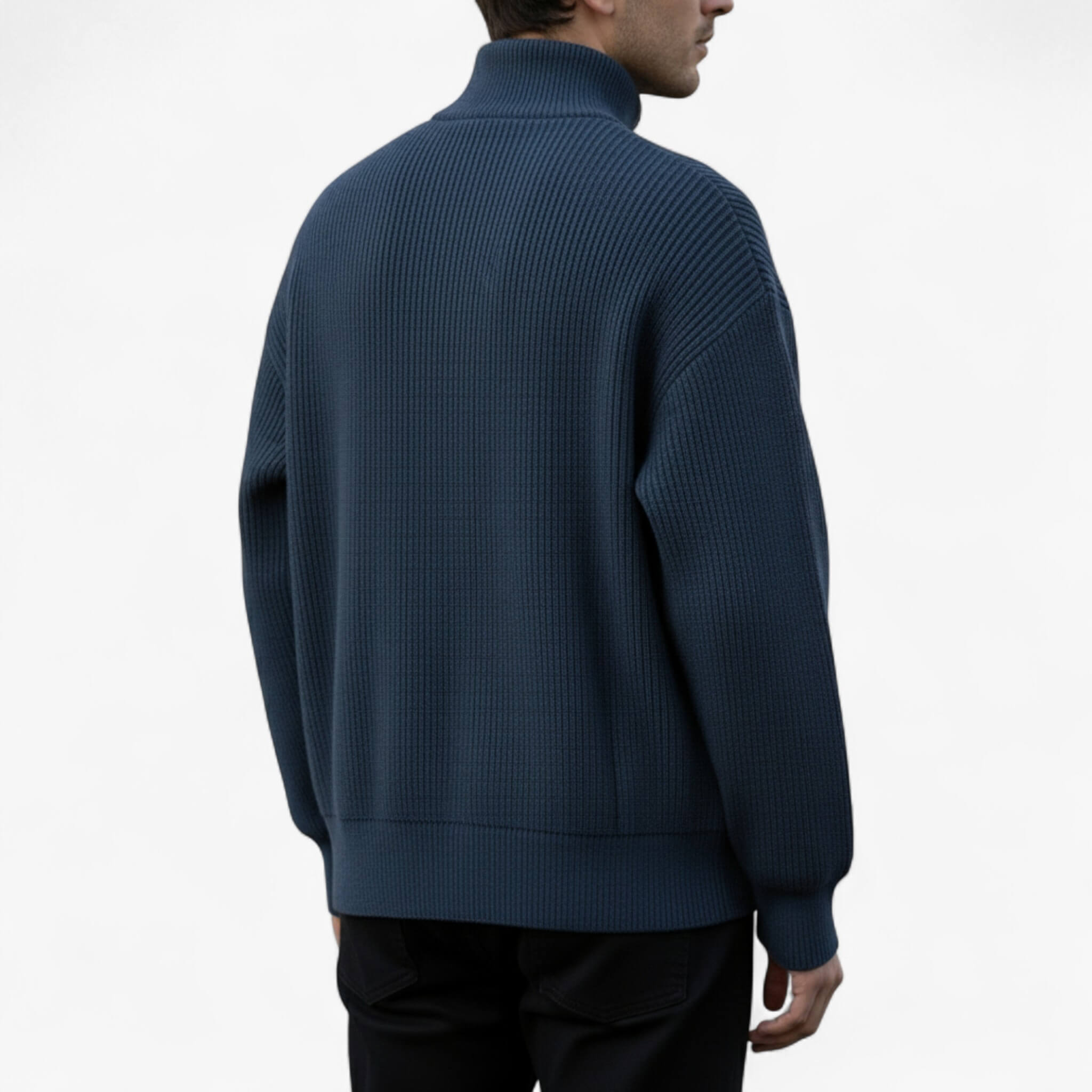 Luca | Maglione Uomo Elegante a Zip Casual - - abbigliamento quotidiano abiti smart-casual cappotto di maglia maglione a maglia maglione a zip maglione casual maglione con cerniera maglione elegante maglione estivo moda maschile - Concept Palermo