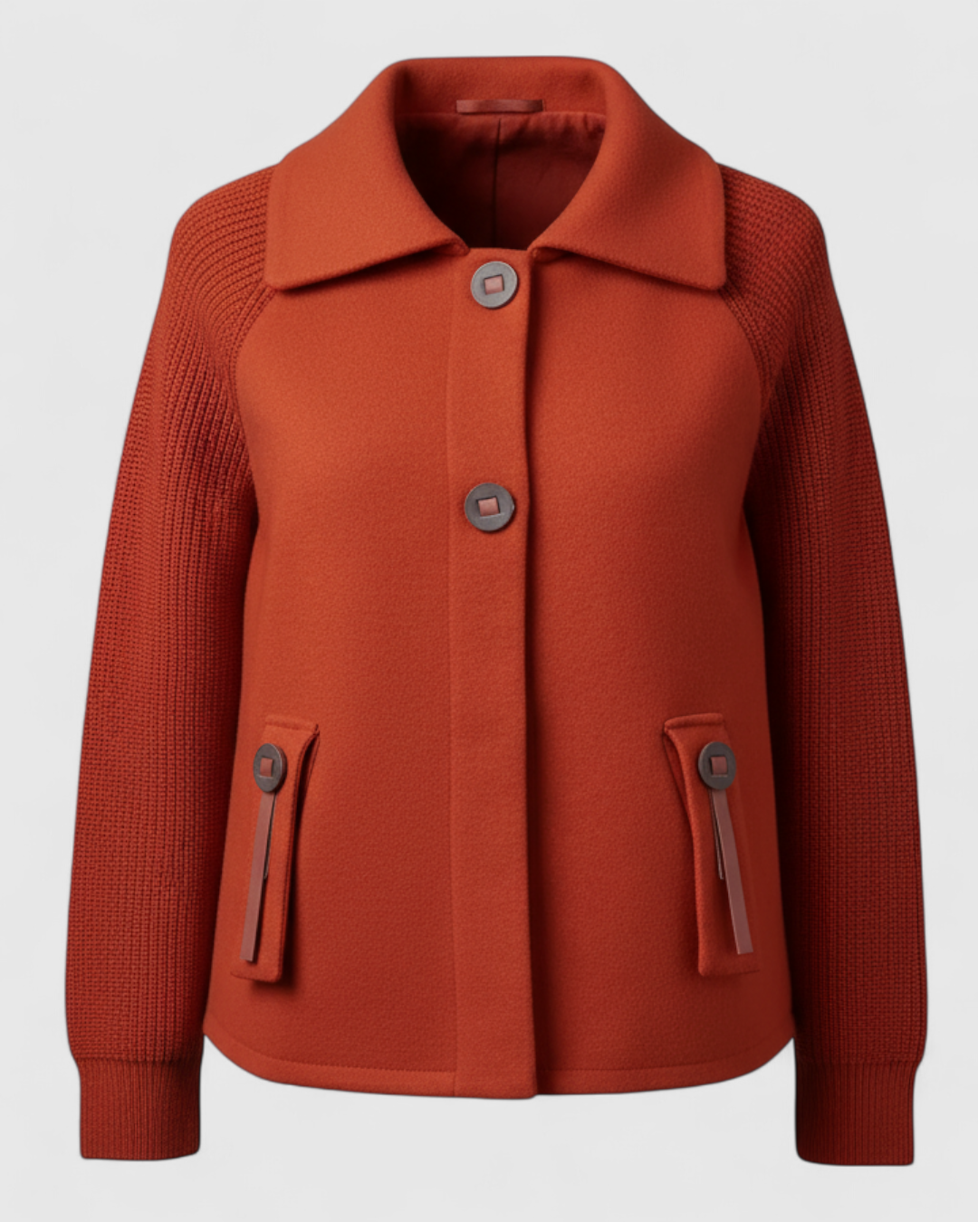 Serena | Giacca Invernale Donna Casual con Collo Alto - Arancione - giacca autunno inverno giacca casual giacca collo alto giacca comoda giacca con tasche giacca donna giacca elegante - Concept Palermo