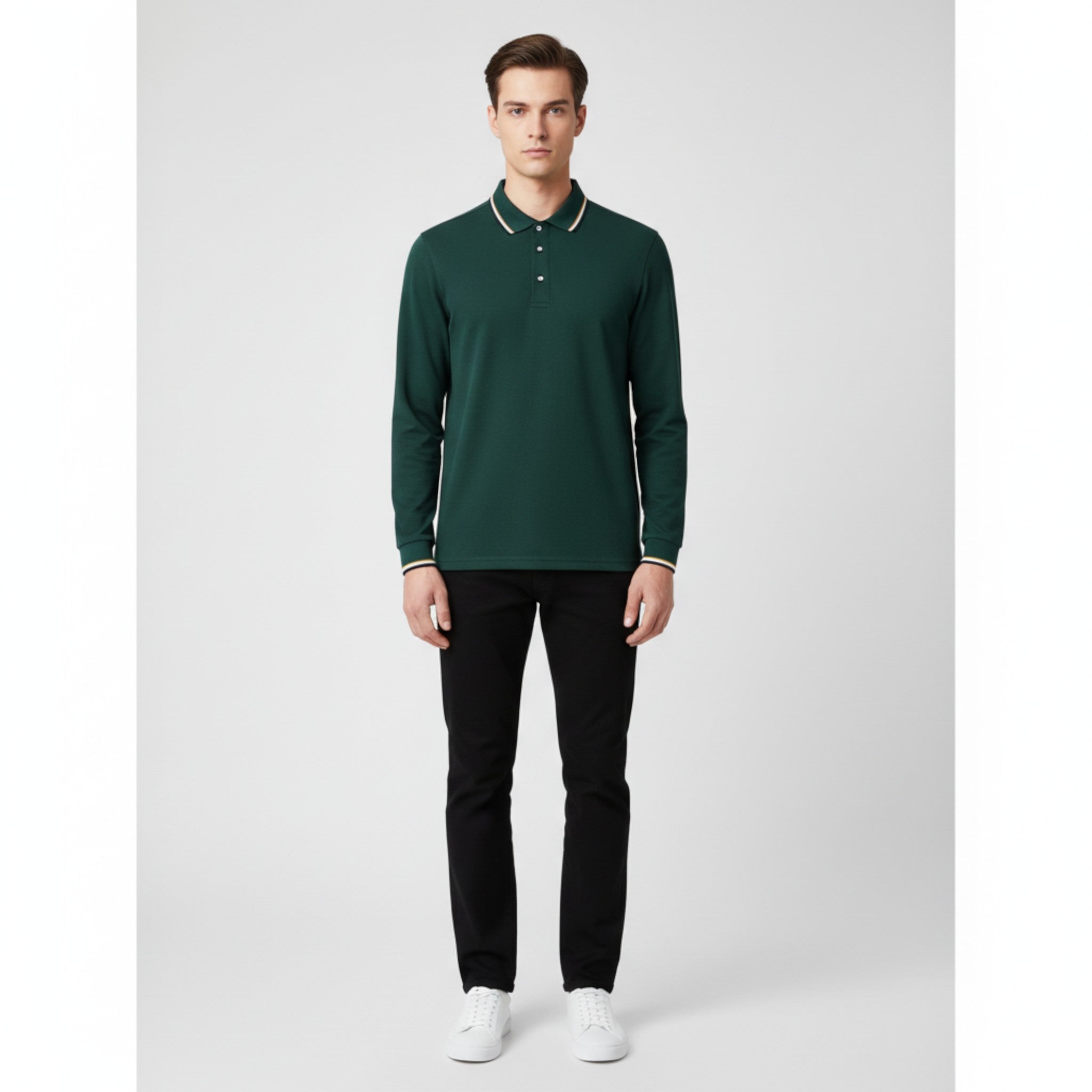Jemuel | Maglietta Polo da Uomo a Maniche Lunghe - - - Concept Palermo