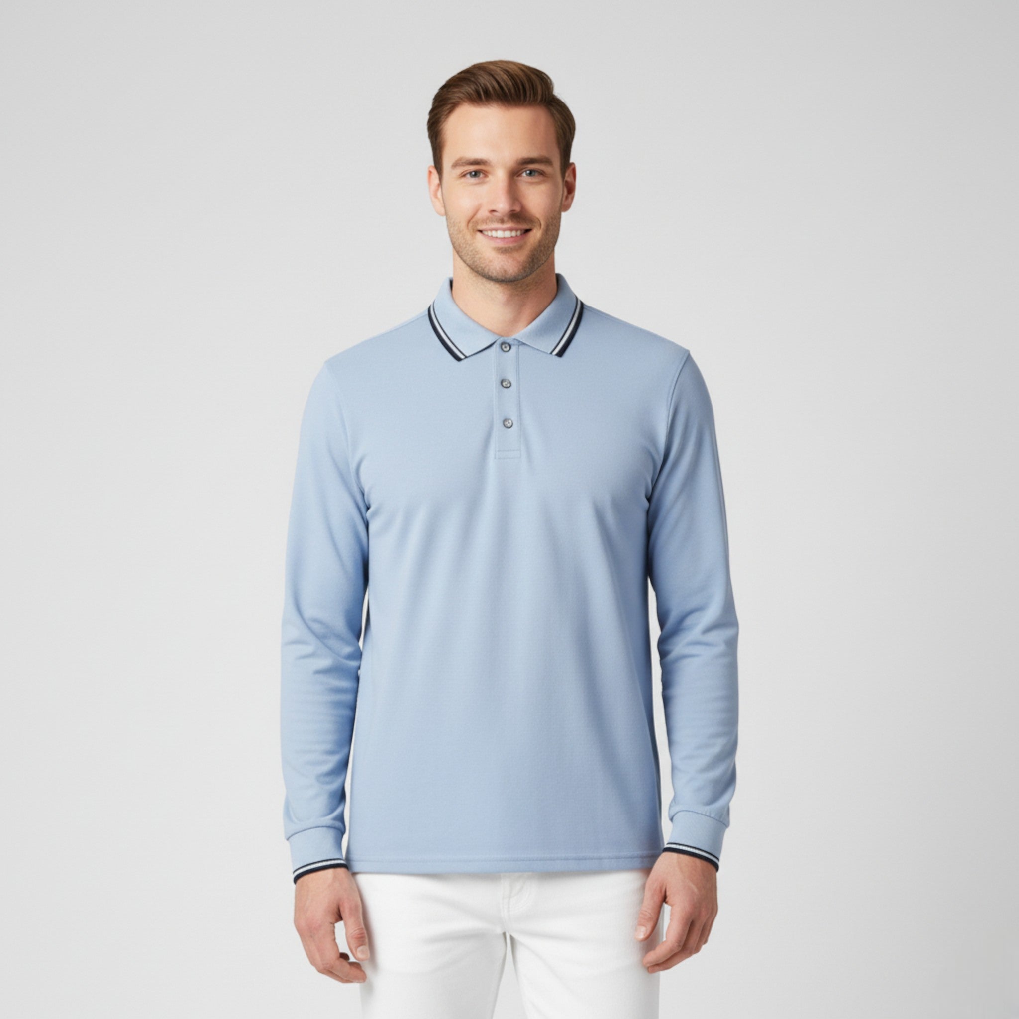 Jezrel | Maglietta Polo da Uomo a Maniche Lunghe - - - Concept Palermo